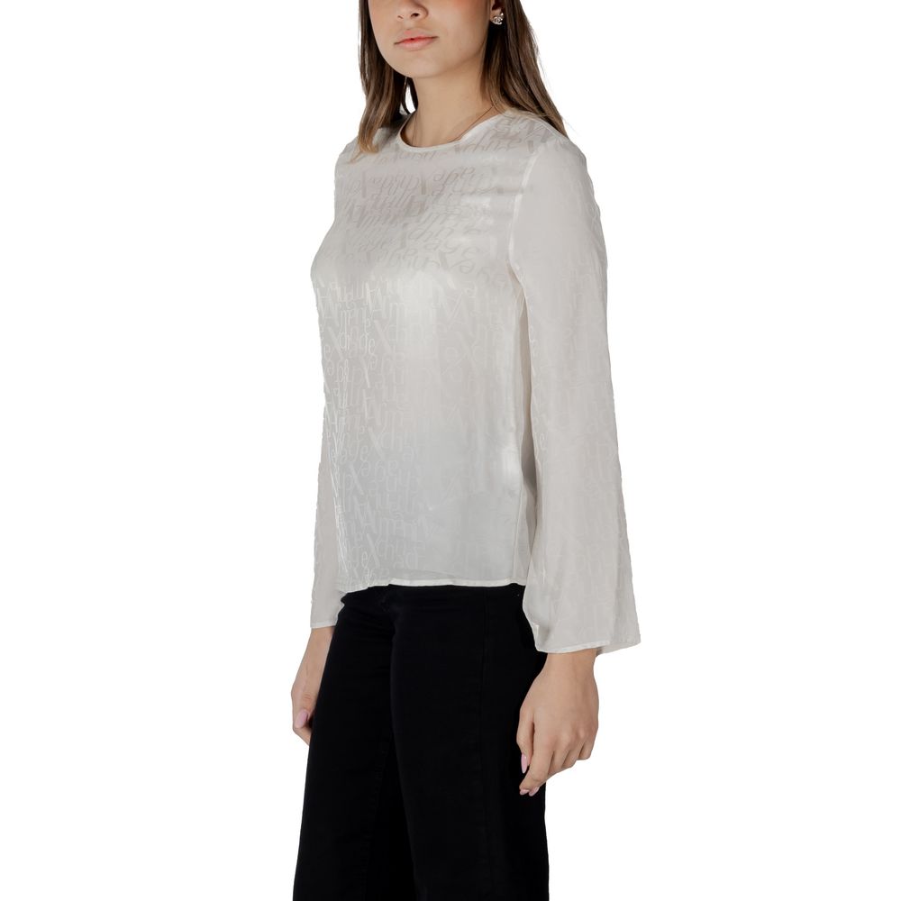 Armani Exchange Cremefarbene Viskose-Bluse