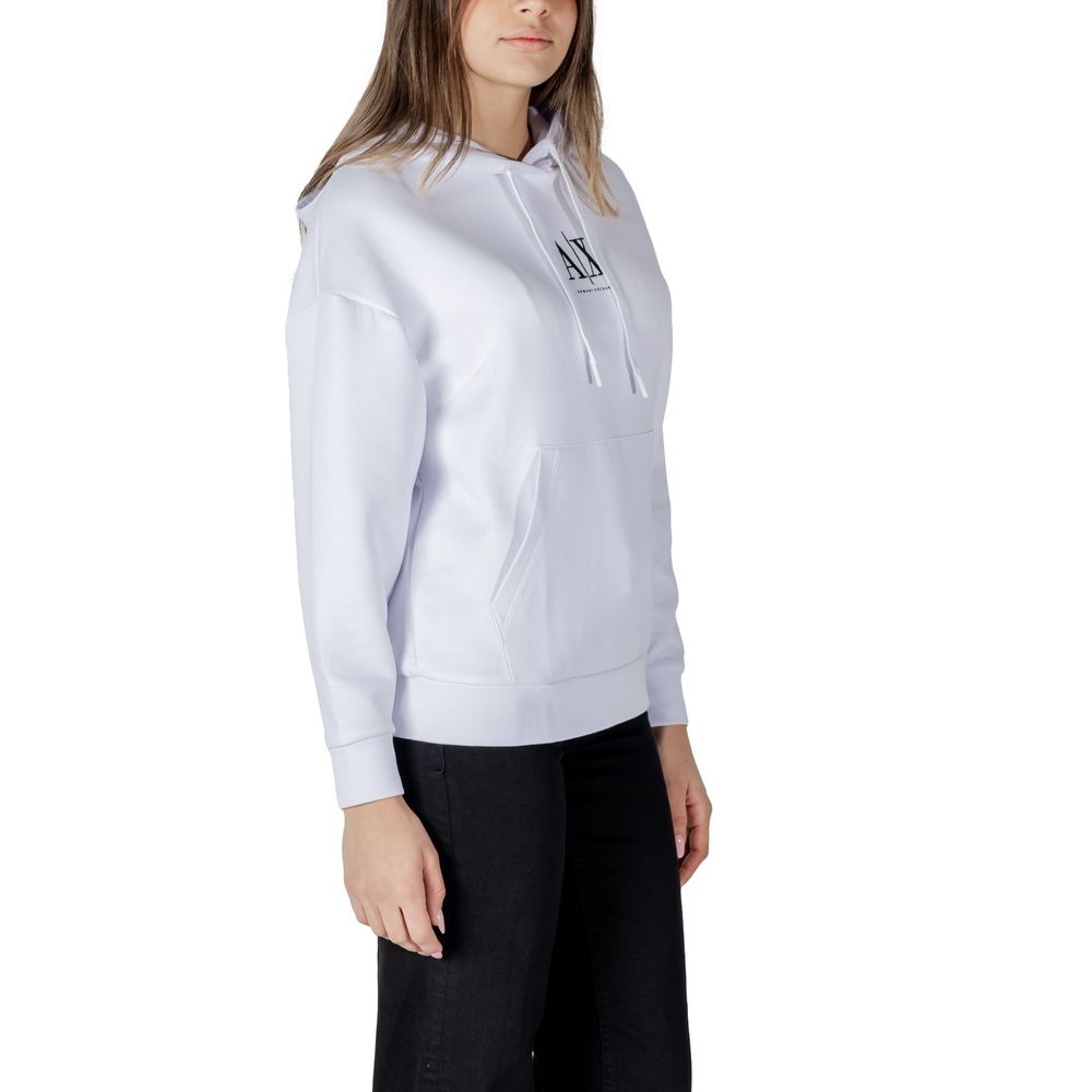 Armani Exchange Weißer Baumwoll-Kapuzenpulli