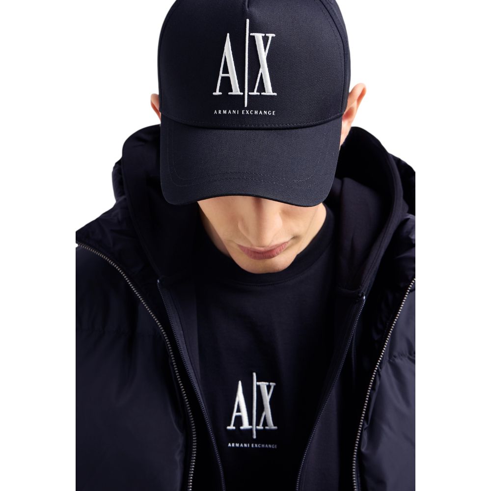 Armani Exchange Blaue Baumwollkappen Baseballmütze