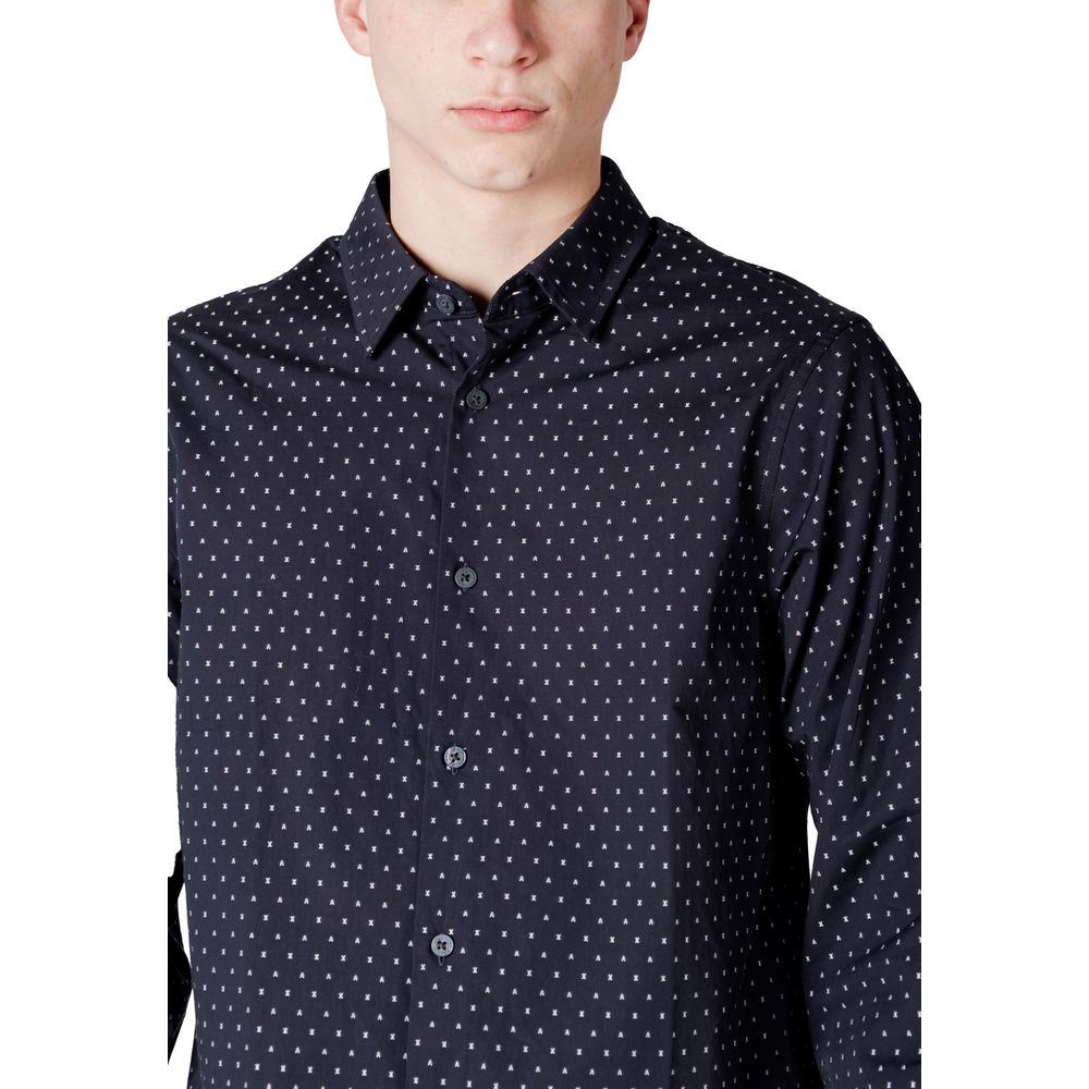 Armani Exchange Blaues Baumwollhemd