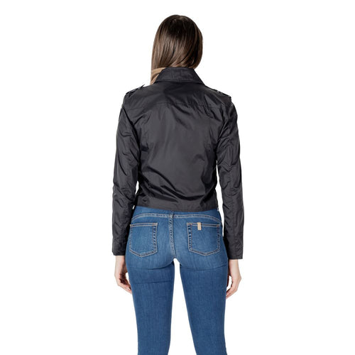 Blue Black Polyamide Jackets &amp