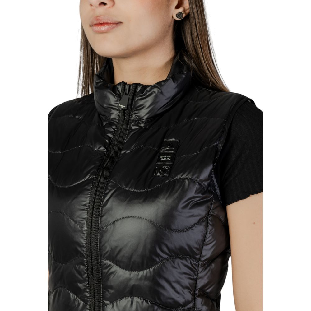 Blauer Schwarze Polyamid Sleveless Jacke