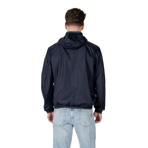 Blaue Polyamid-Jacke
