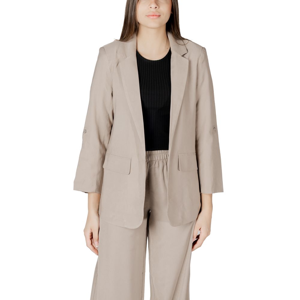 Only Beige Viskose-Blazer