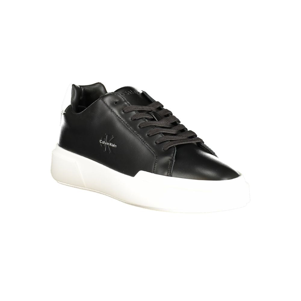 Calvin Klein Schwarzes Leder Herren Sneaker