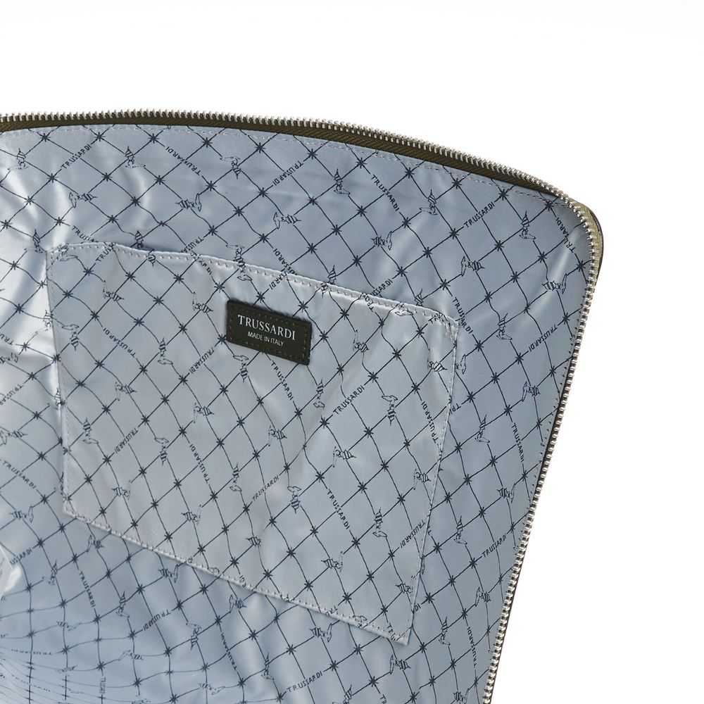 Trussardi Grüne Leder Clutch Tasche