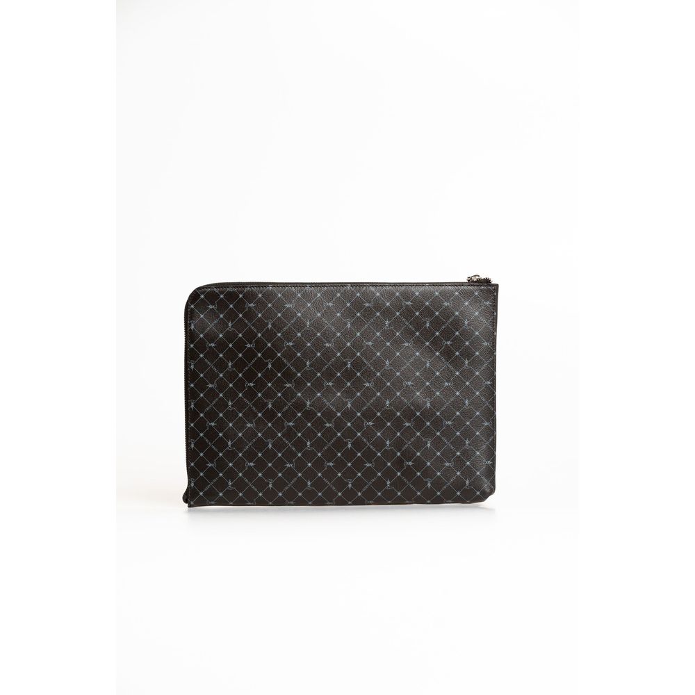 Trussardi Schwarze Leder Clutch Tasche
