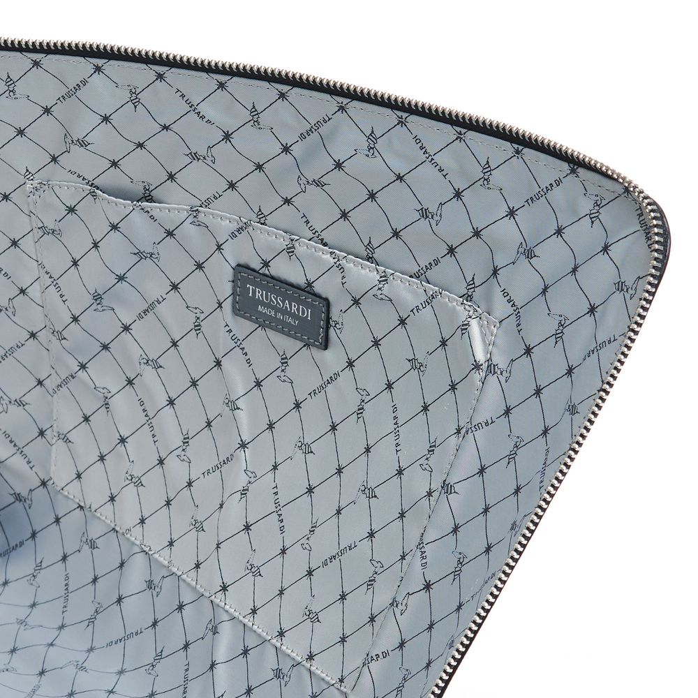 Trussardi Schwarze Leder Clutch Tasche