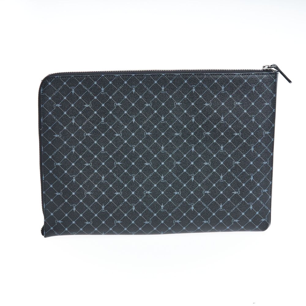 Trussardi Schwarze Leder Clutch Tasche