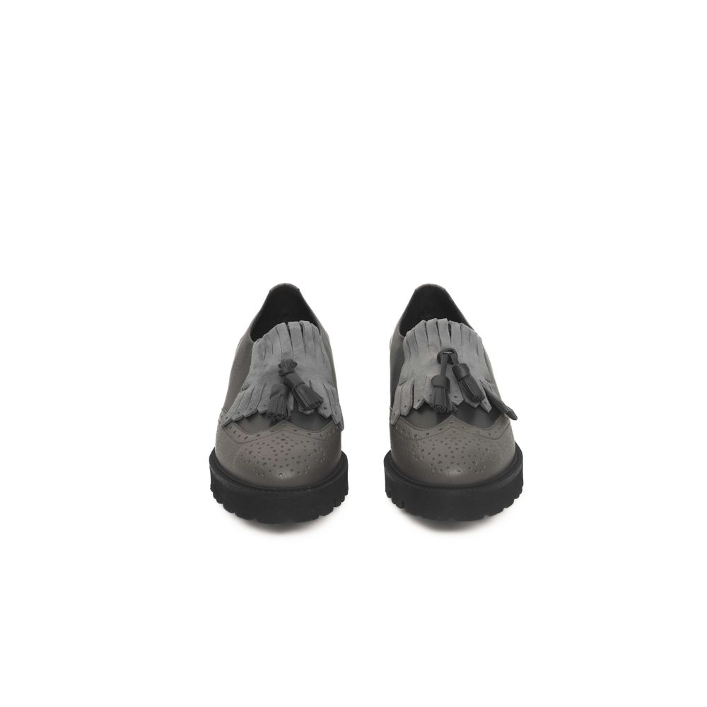 Cerruti 1881 Gray Cowhide Women Loafer