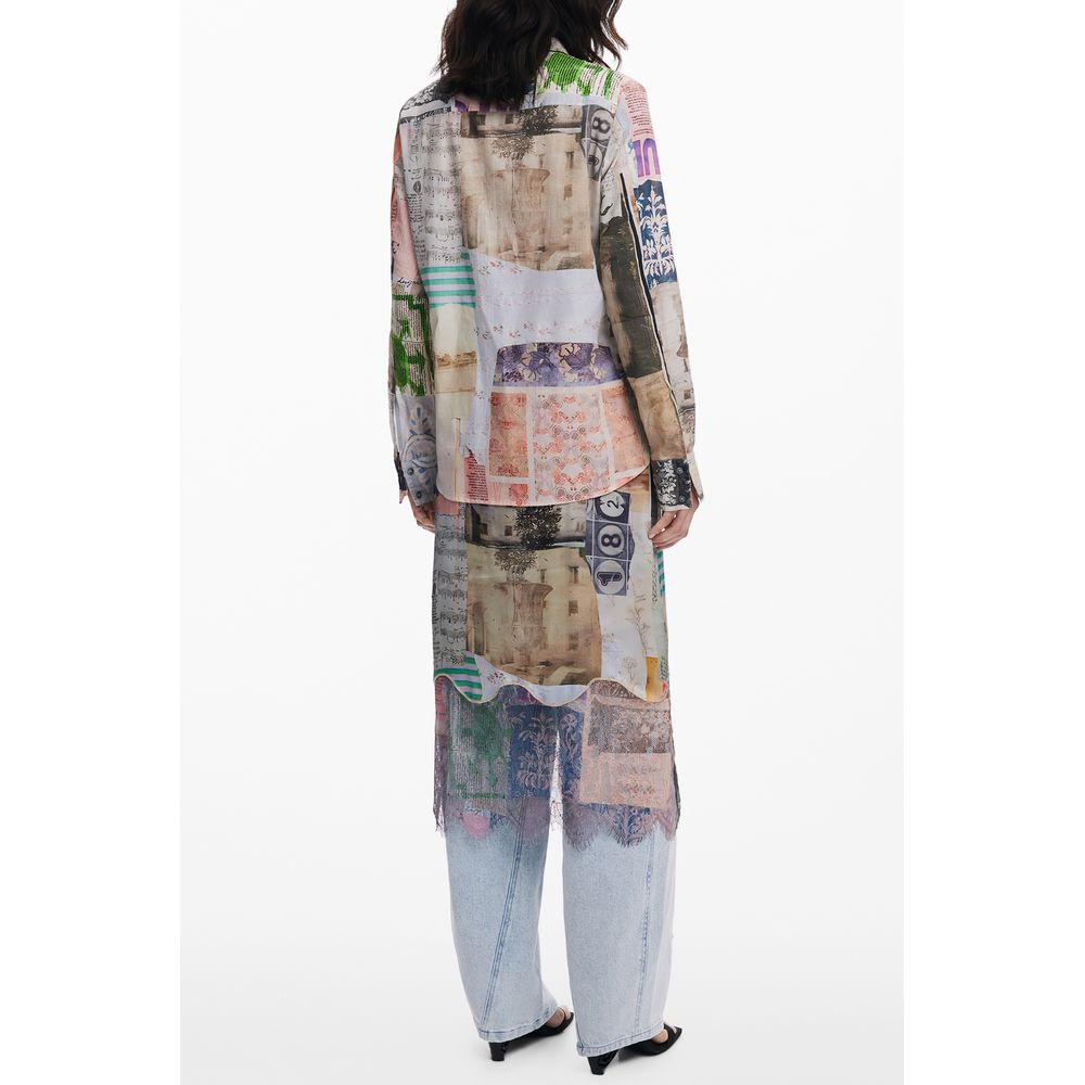 Desigual Beigefarbenes Baumwollhemd