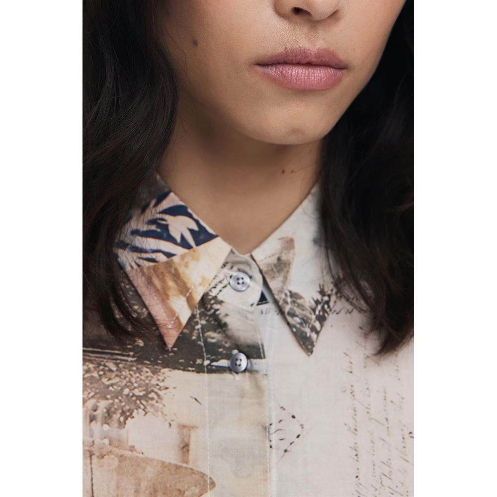 Desigual Beigefarbenes Baumwollhemd