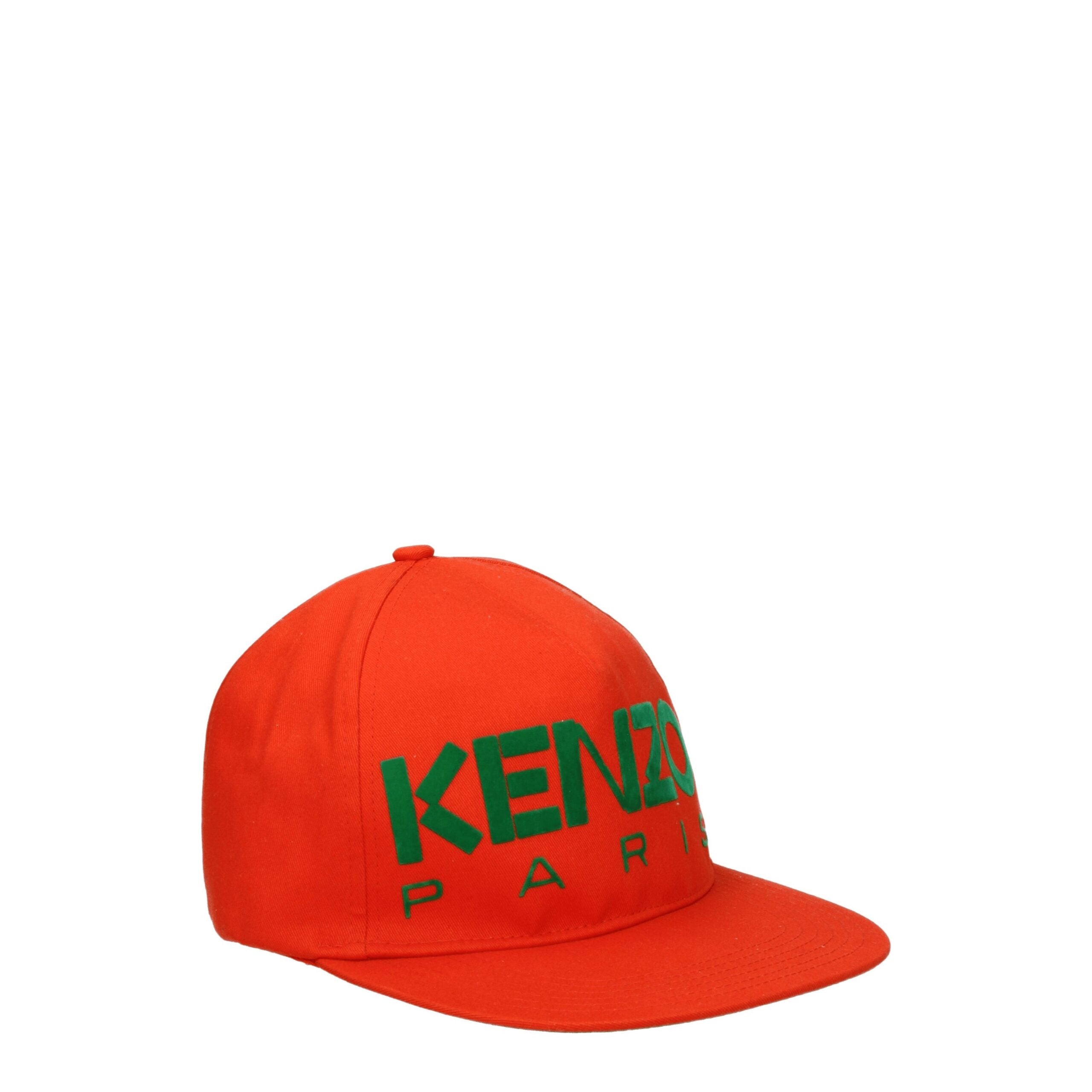 Kenzo Orangefarbene Baumwollmützen (Baseballmütze)