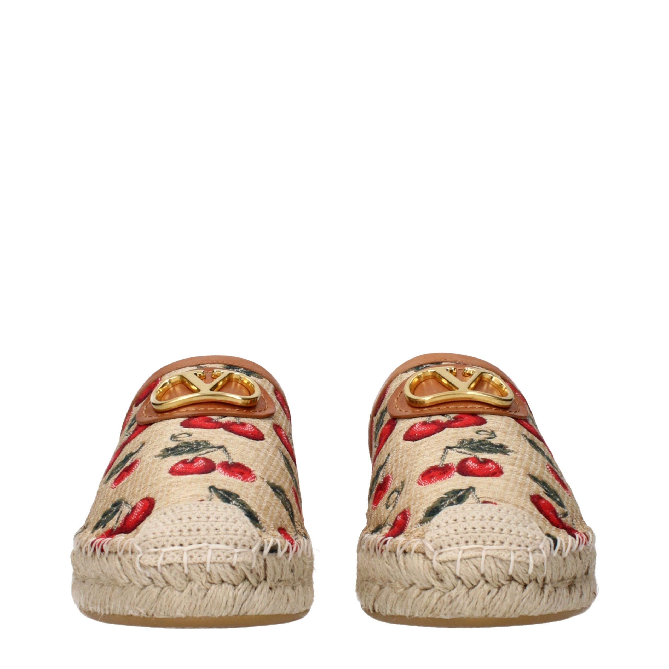 Valentino Garavani Beige Raffia Hausschuhe Sandalen