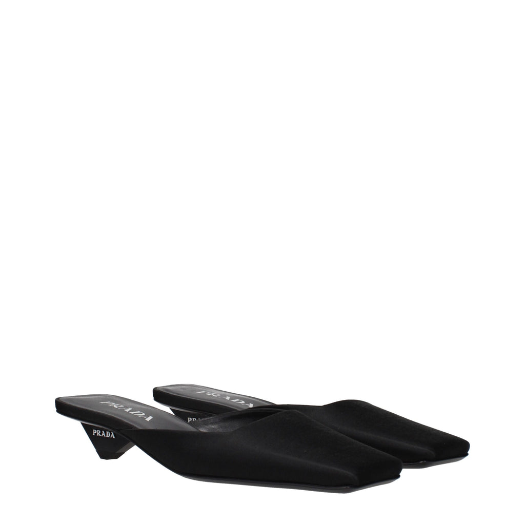 Prada Black Satin Sandals