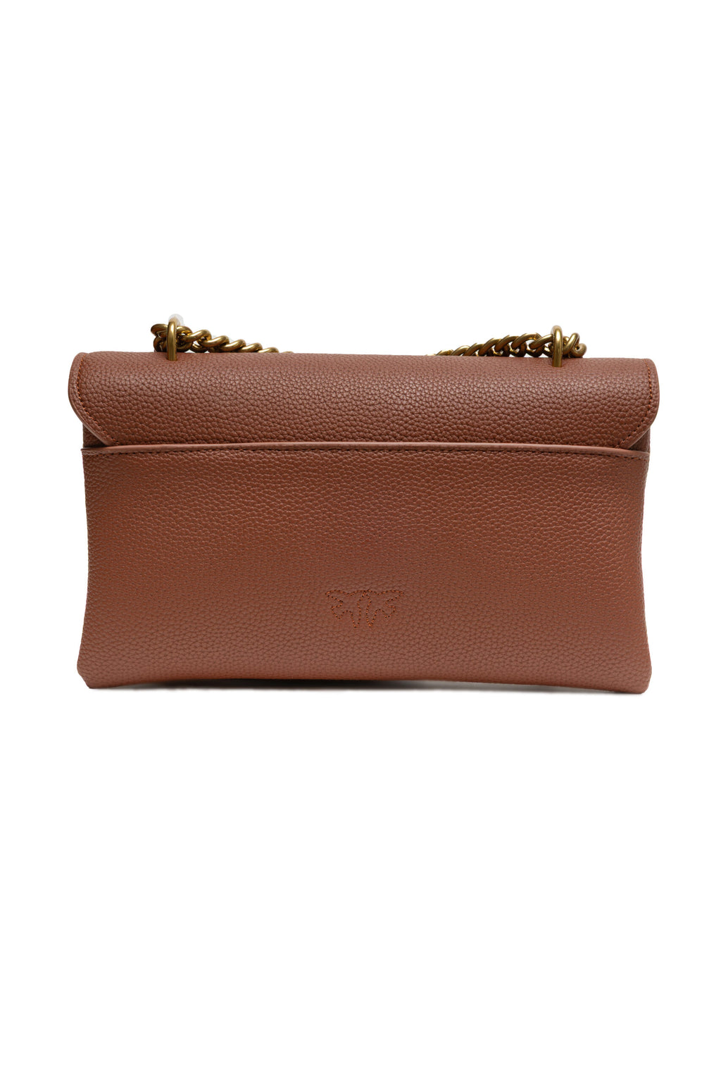 PINKO Love Boucle Riga Umhängetasche aus braunem Leder