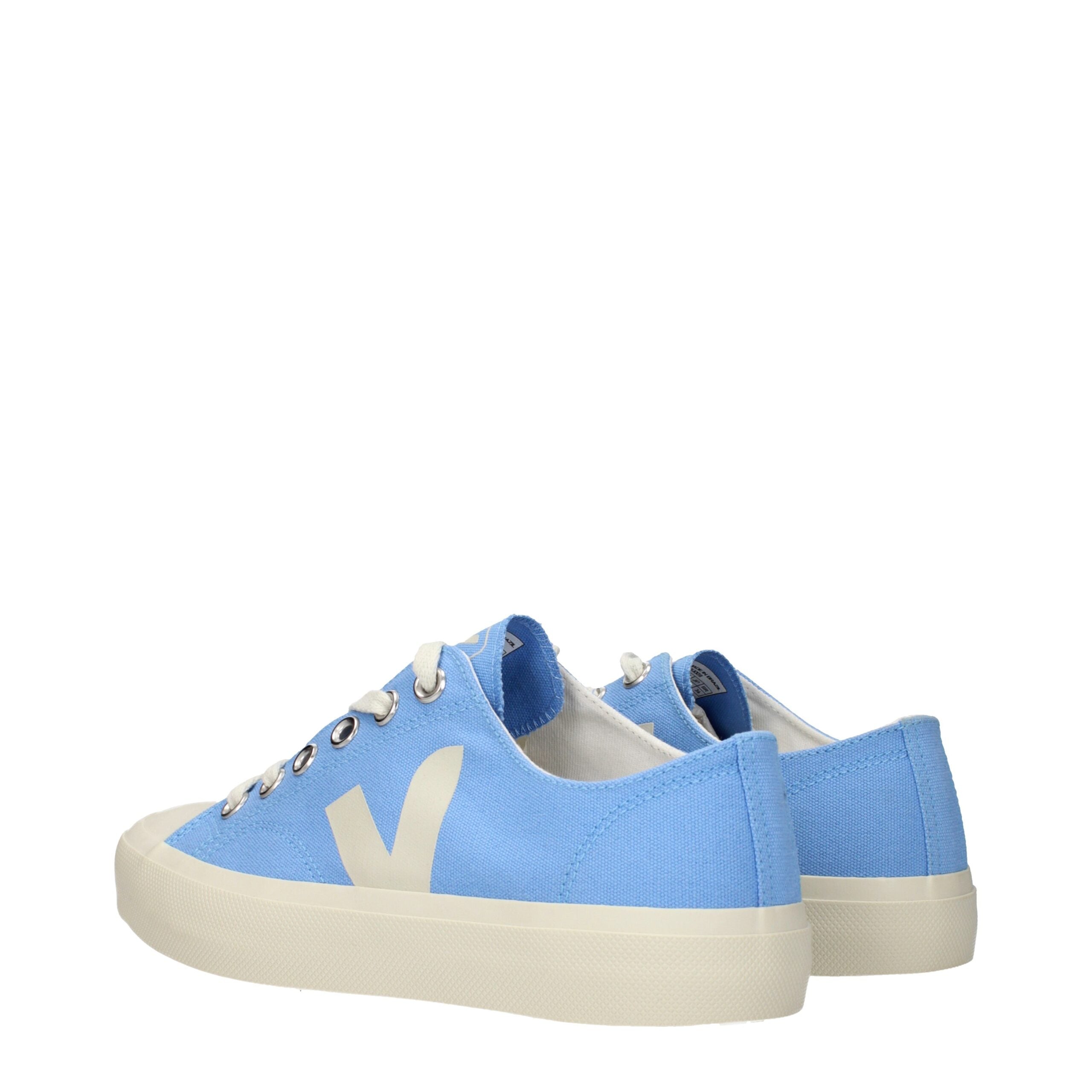 Veja Hellblaue Stoff-Sneaker mit niedrigem Schaft