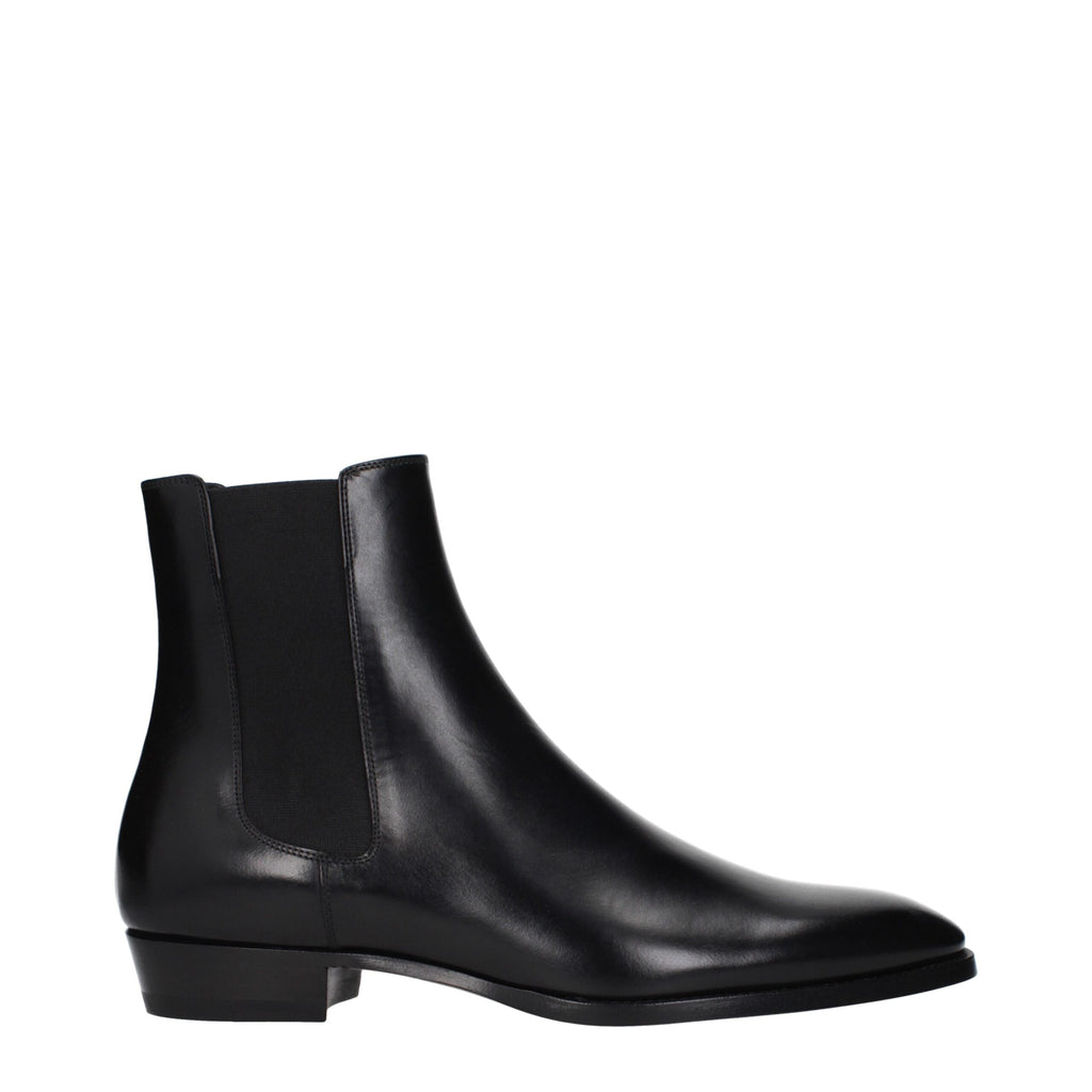 Celine Schwarze Lederstiefeletten