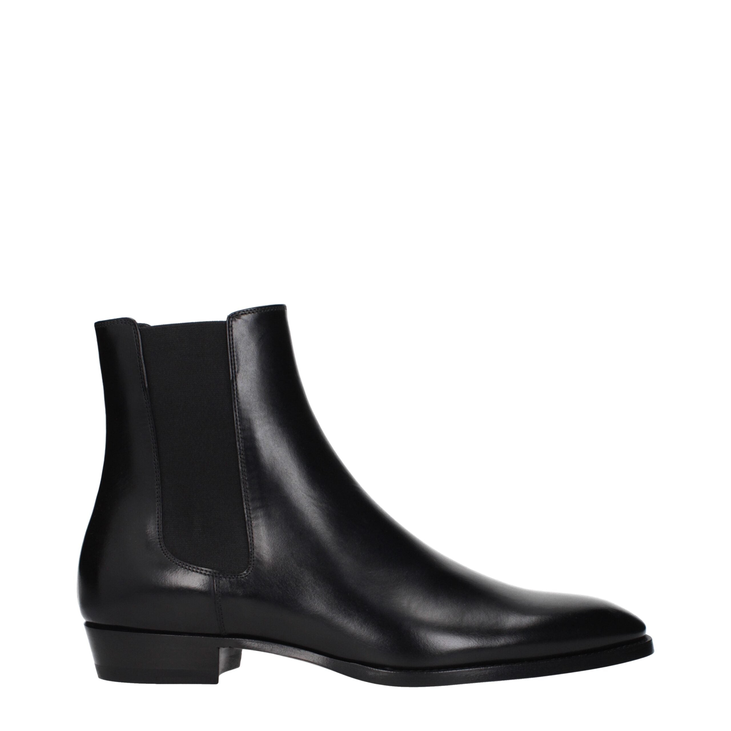 Celine Schwarze Lederstiefeletten