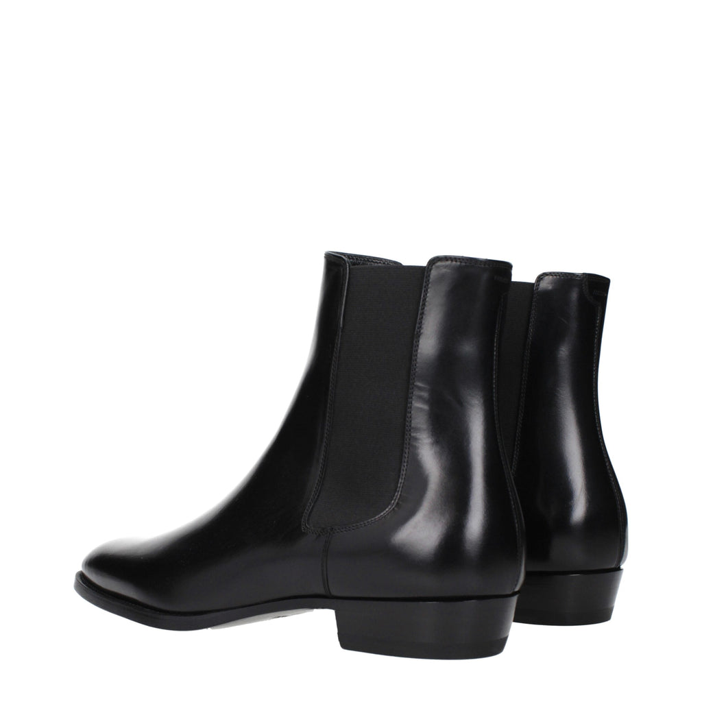 Celine Schwarze Lederstiefeletten