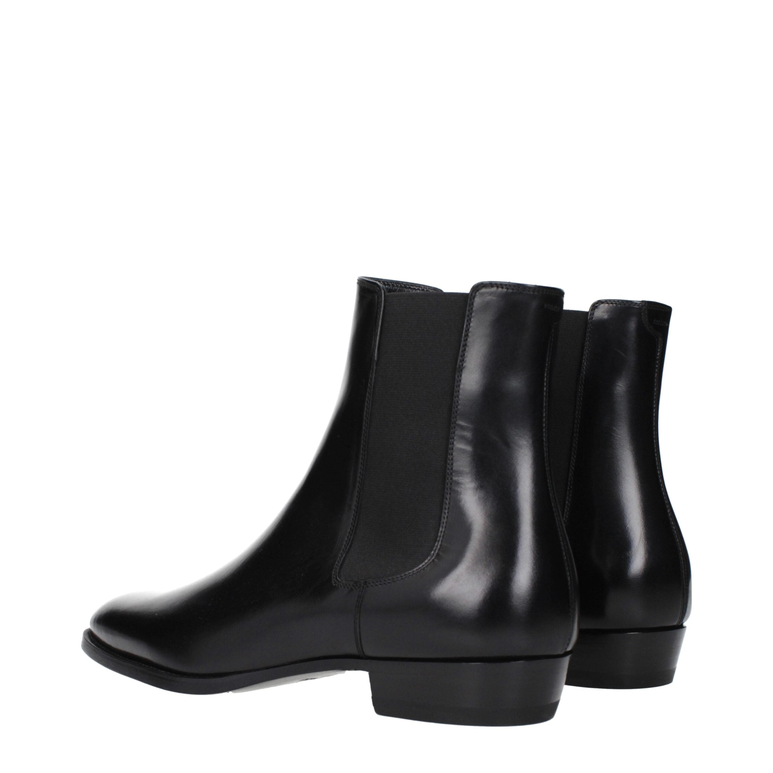Celine Schwarze Lederstiefeletten