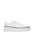Jil Sander Weiße Leder Plateau Turnschuhe