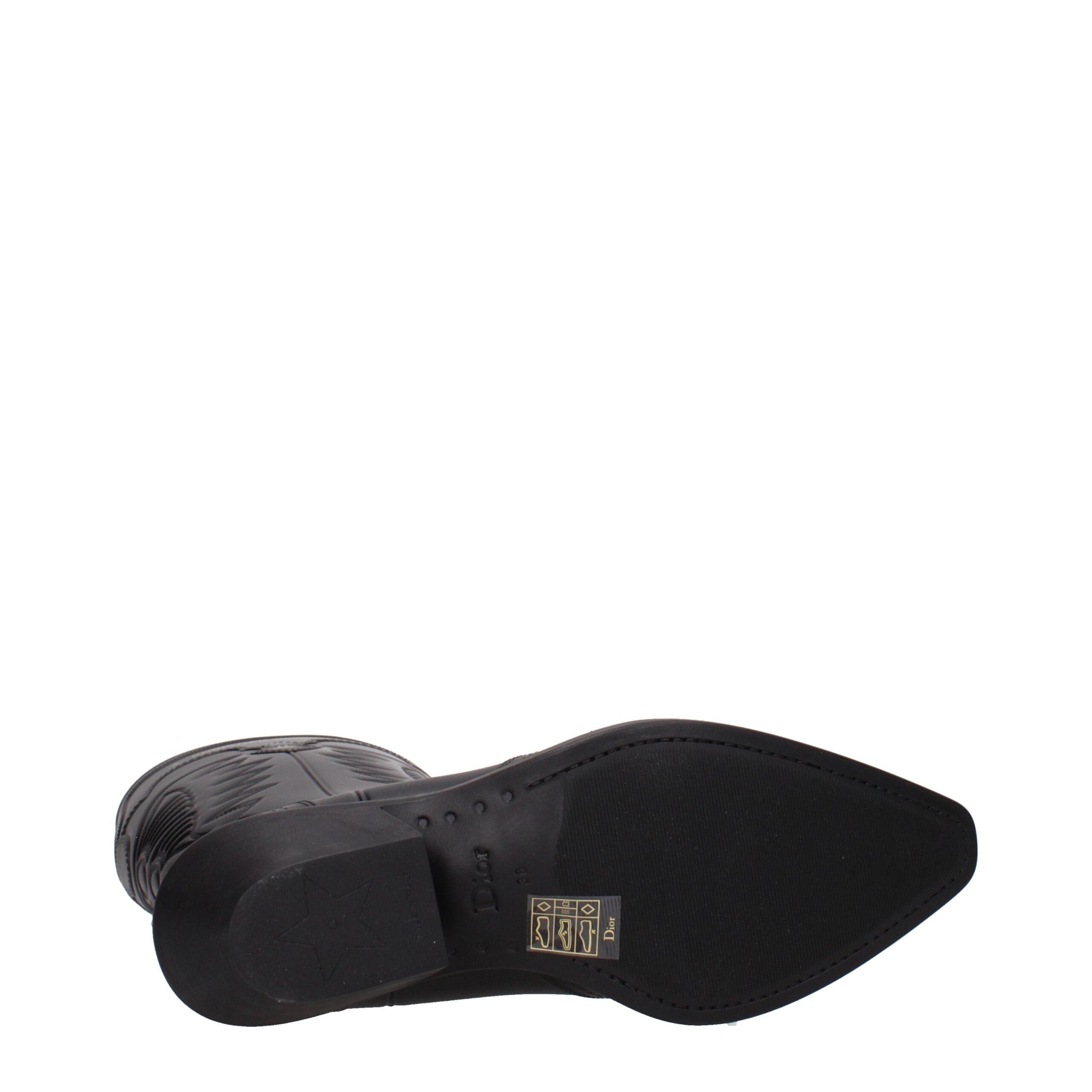 Christian Dior Schwarze Lederstiefeletten