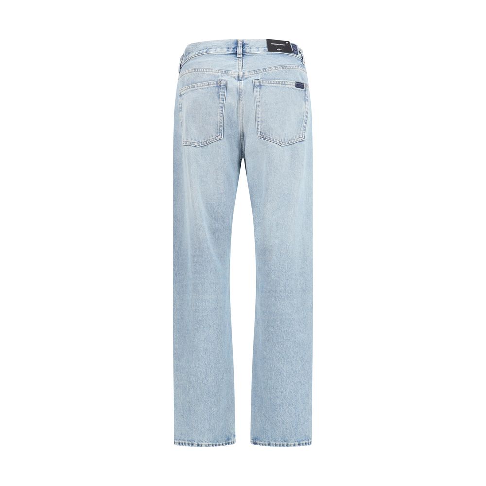 7FOR Hellblaue Baumwoll-Jeans mit geradem Beinverlauf
