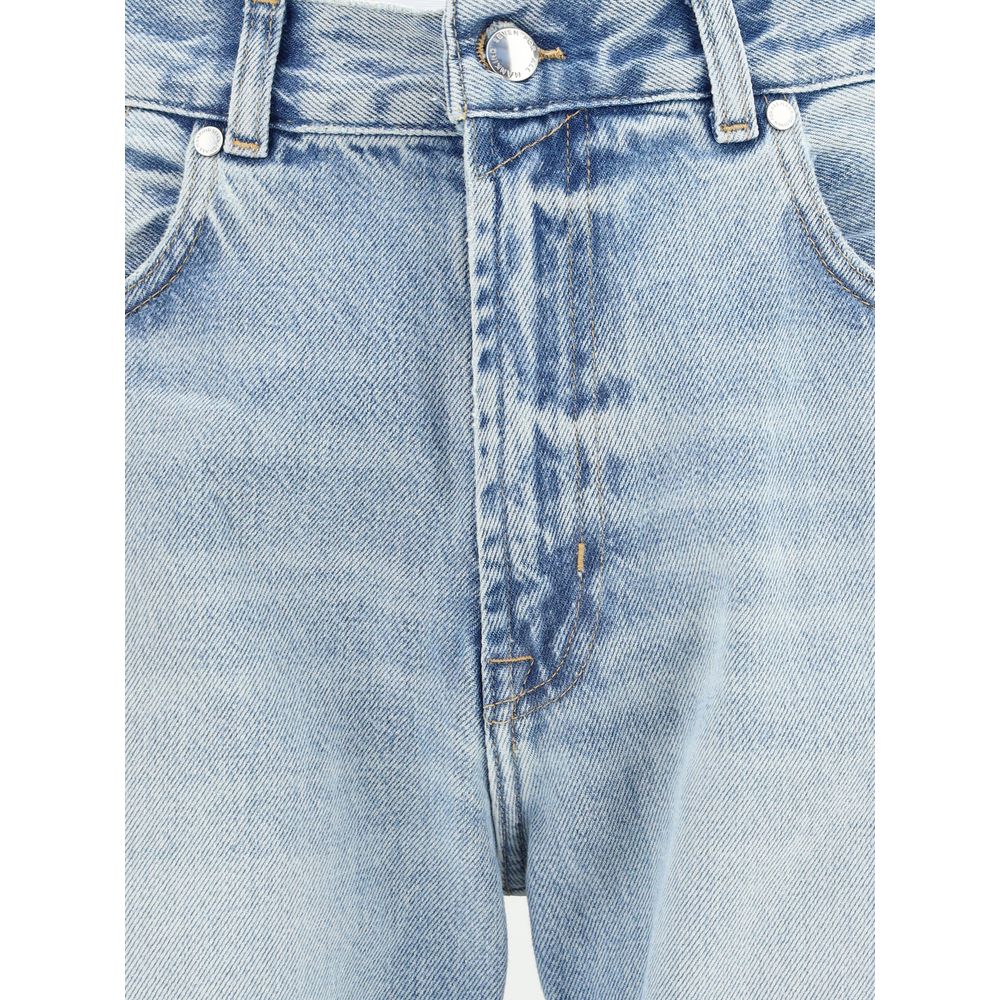 7FOR Hellblaue Baumwoll-Jeans mit geradem Beinverlauf
