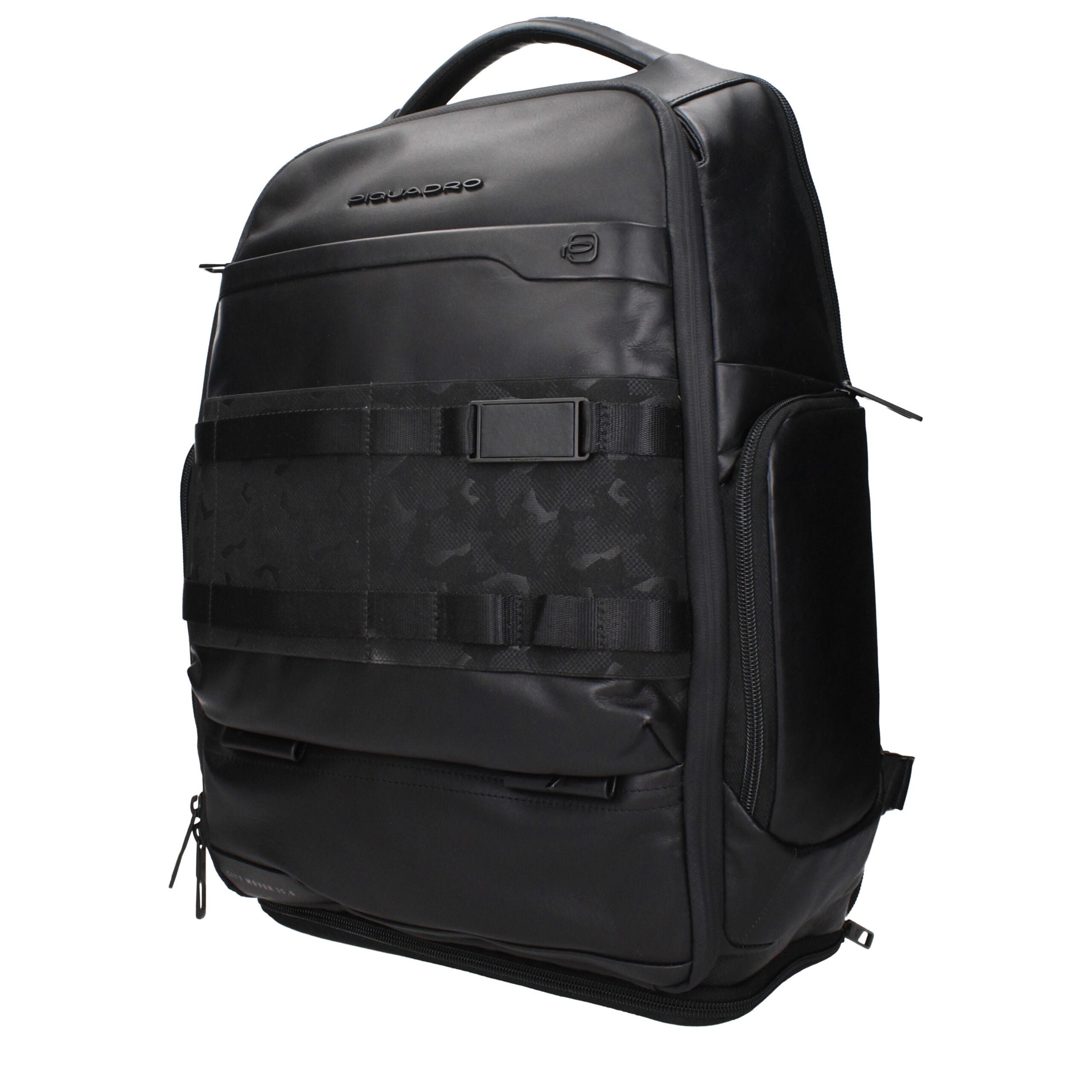 Piquadro Schwarzer Lederrucksack