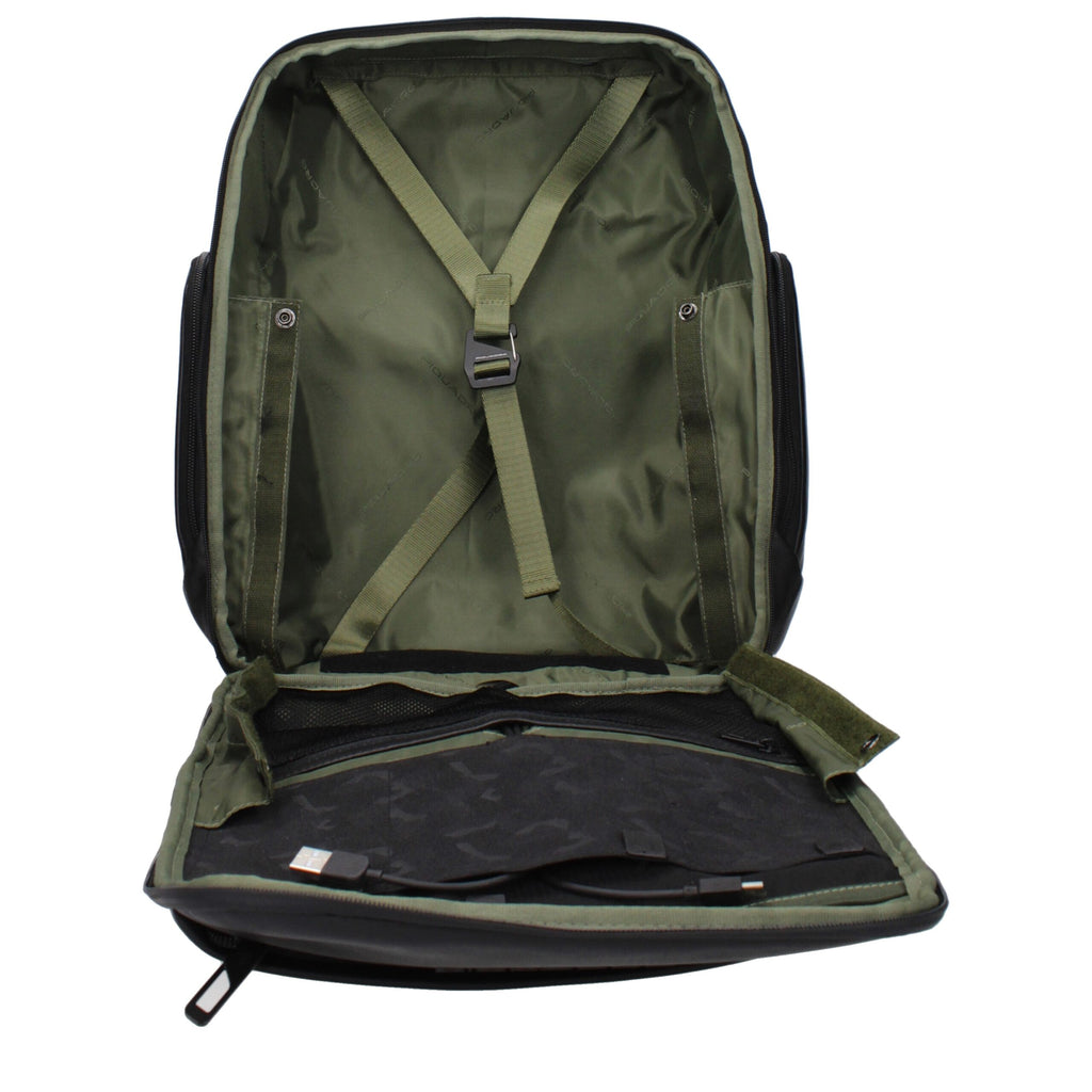 Piquadro Schwarzer Lederrucksack