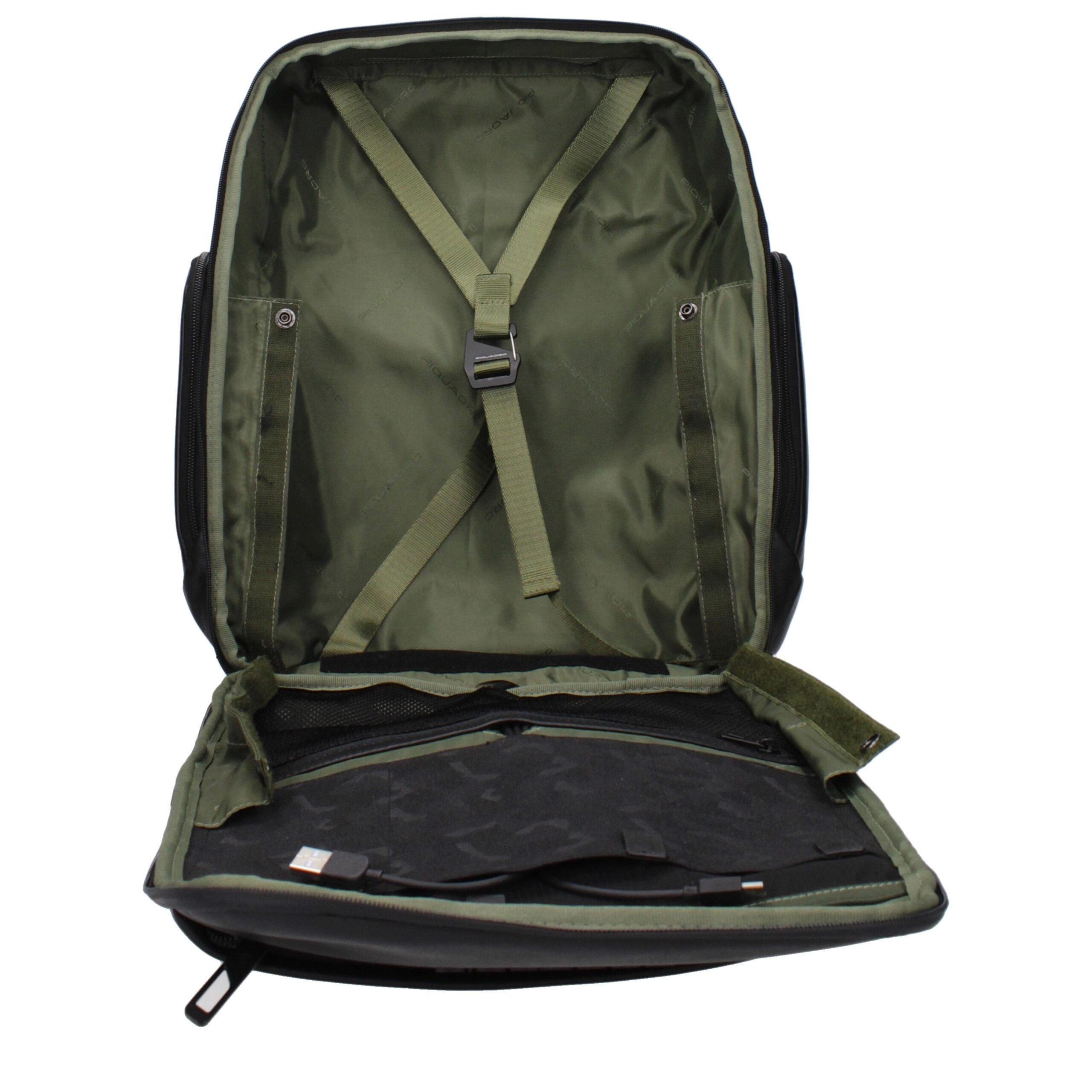 Piquadro Schwarzer Lederrucksack