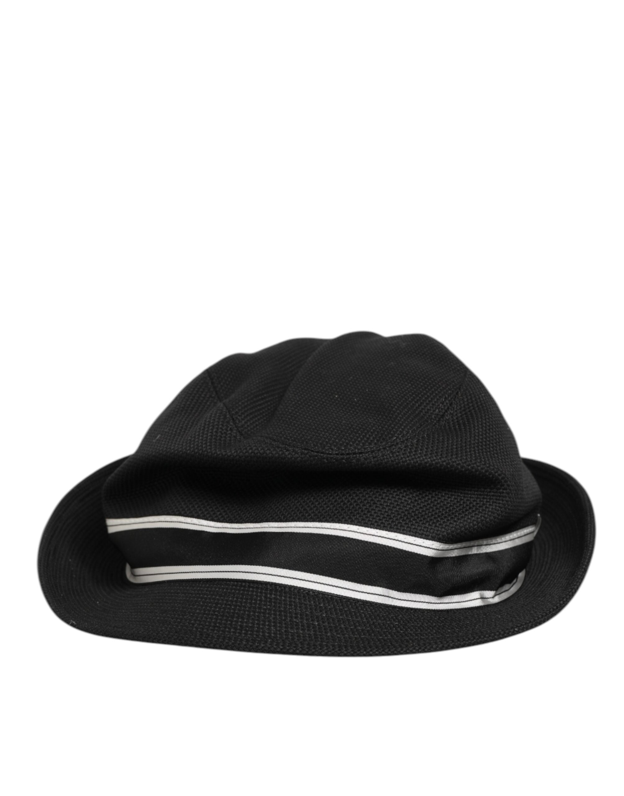 Dolce & Gabbana Schwarz Baumwolle Polka Dot Futter Fedora Männer Hut