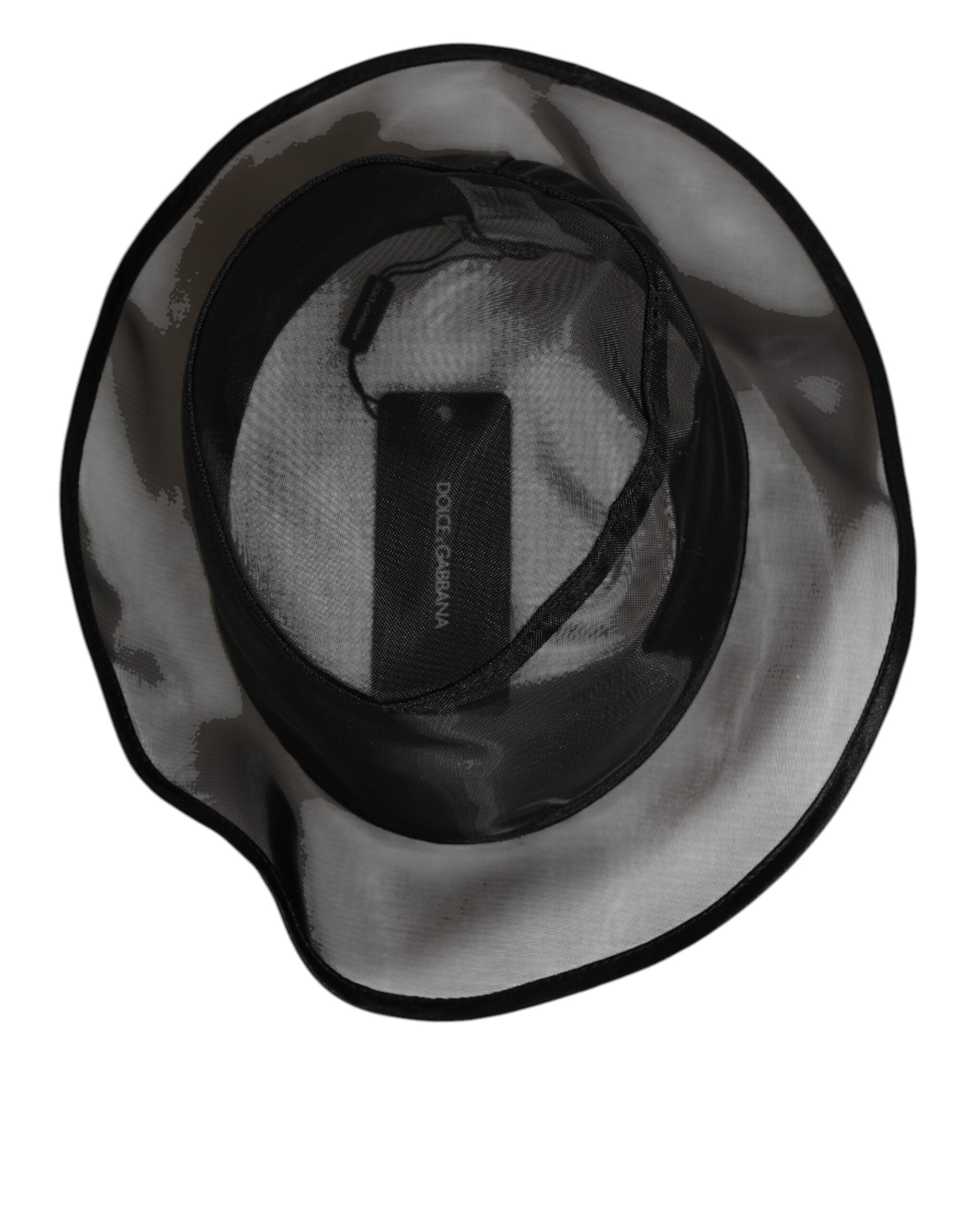 Dolce & Gabbana Schwarz Seide Mesh Eimer Männer Fischer Mütze Hut