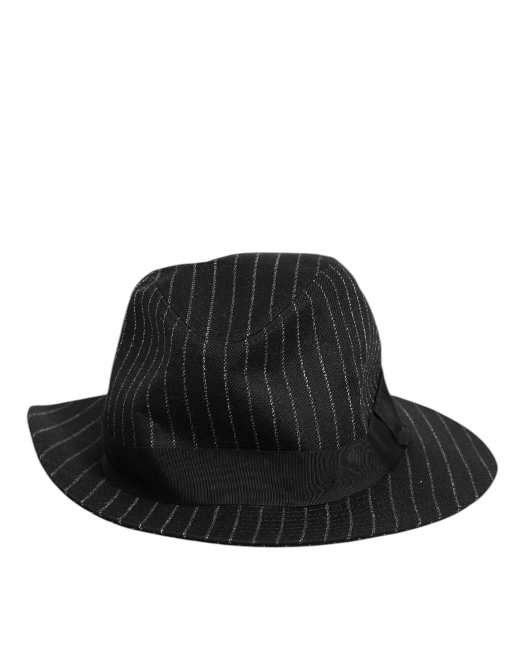 Dolce & Gabbana Schwarz gestreifte Schurwolle Herren Fedora Capello Hut