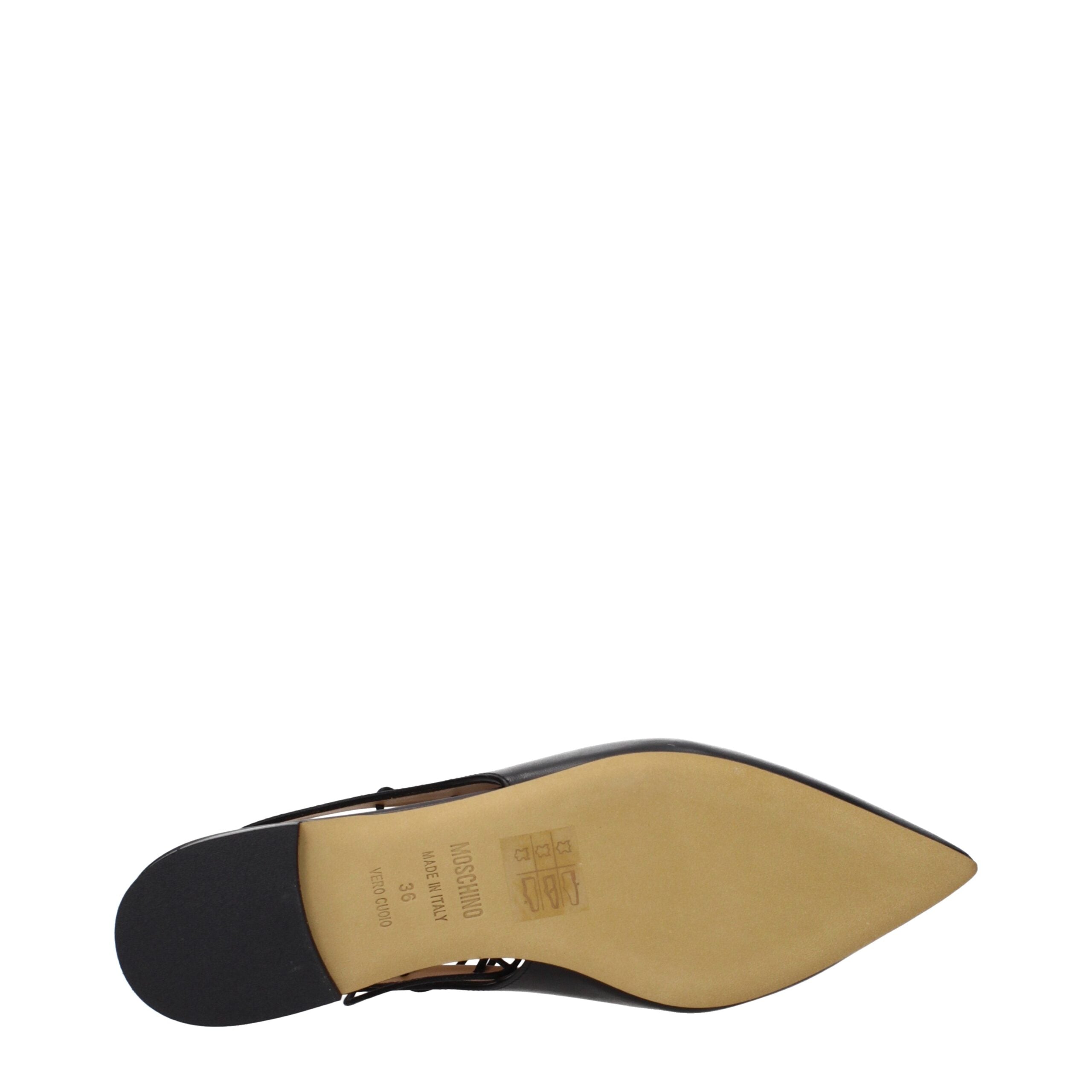Moschino Schwarze Lederflats