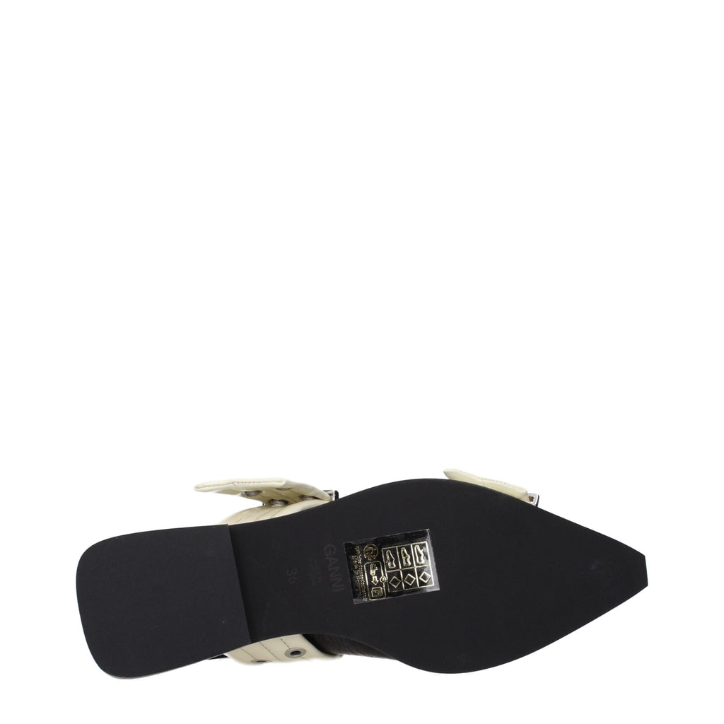 Ganni Flache Sandalen aus schwarzem Polyethylen