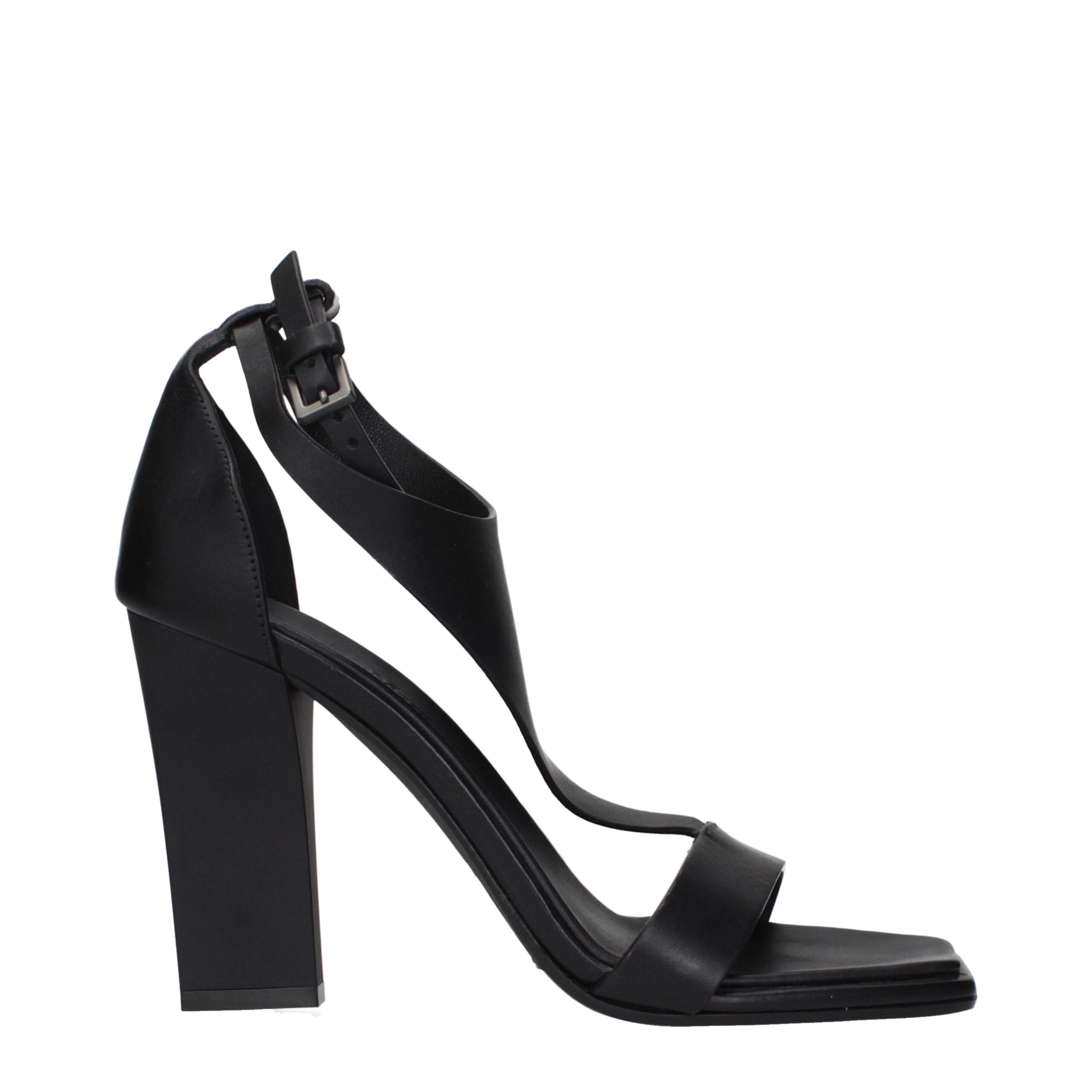 Max Mara Schwarze Leder-Stilettosandalen