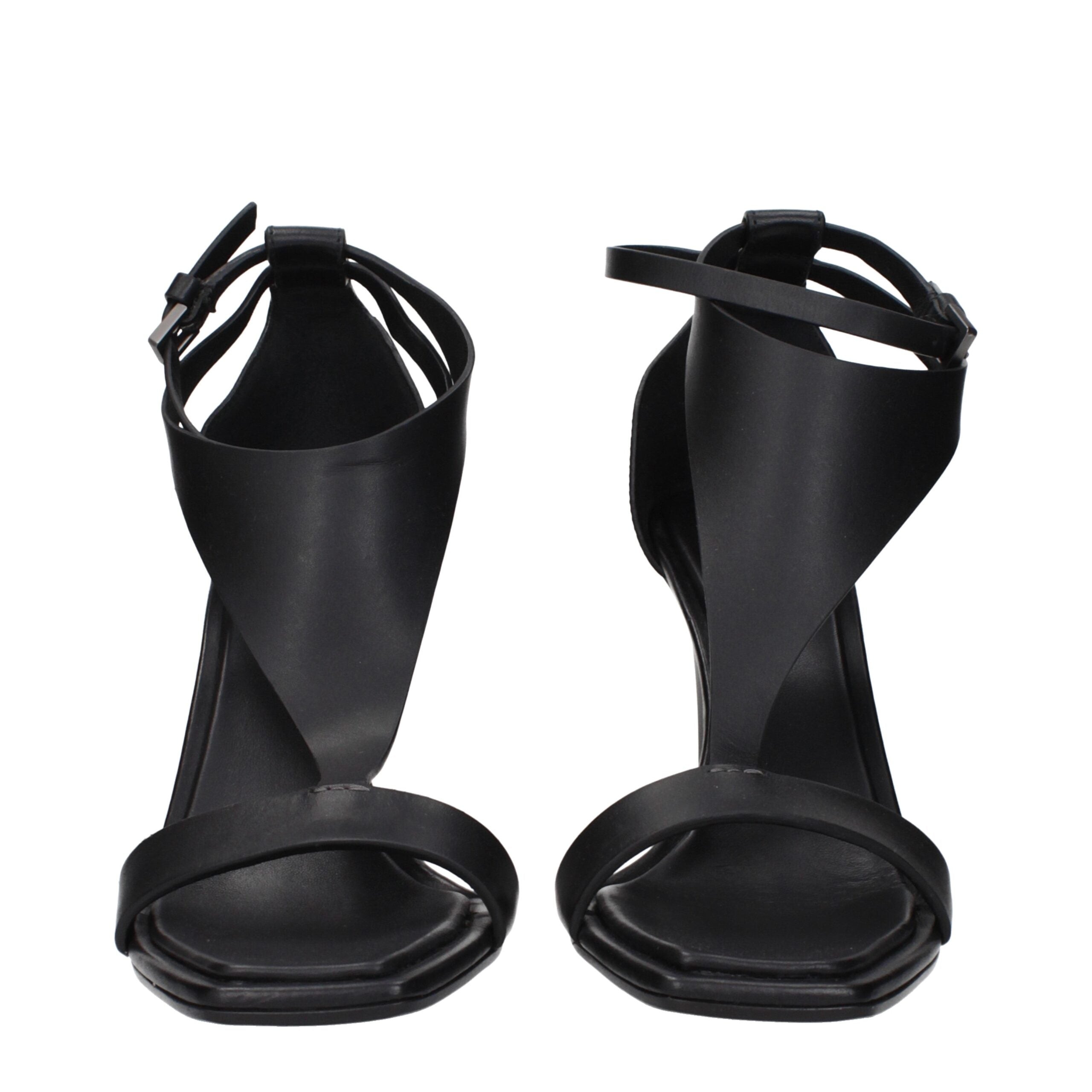 Max Mara Schwarze Leder-Stilettosandalen