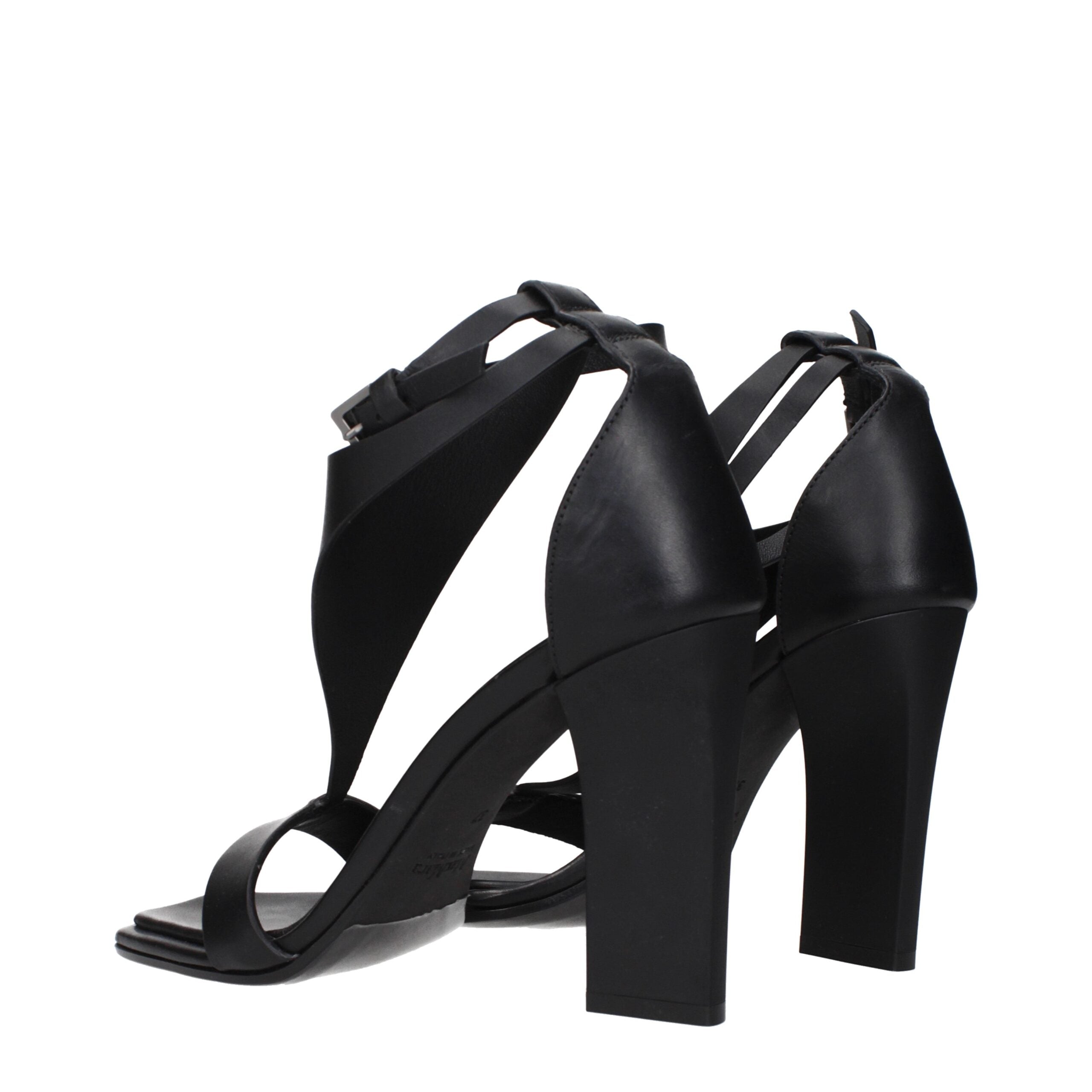 Max Mara Schwarze Leder-Stilettosandalen