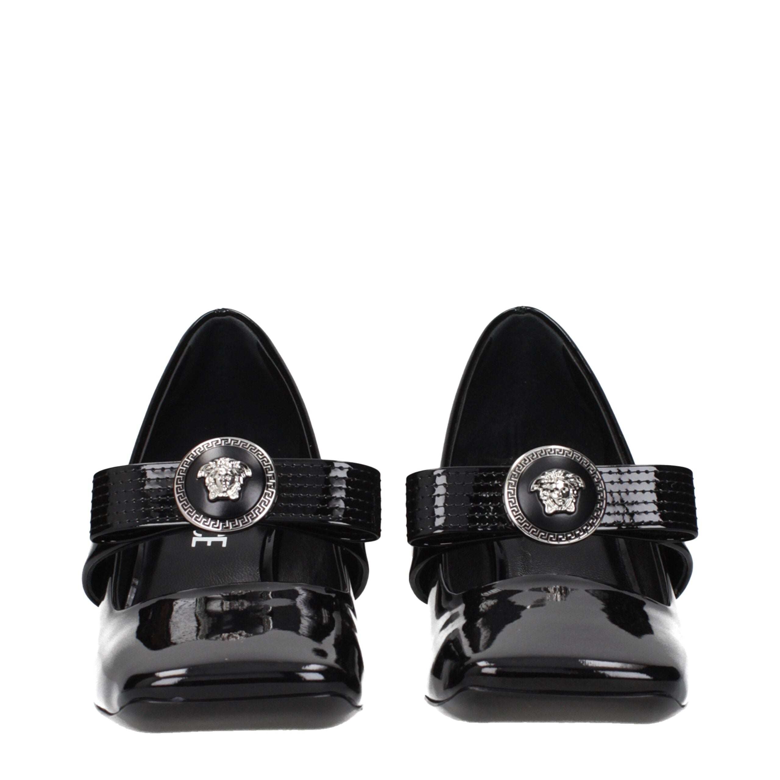 Versace Schwarze Leder Pumps mit mittlerem Absatz