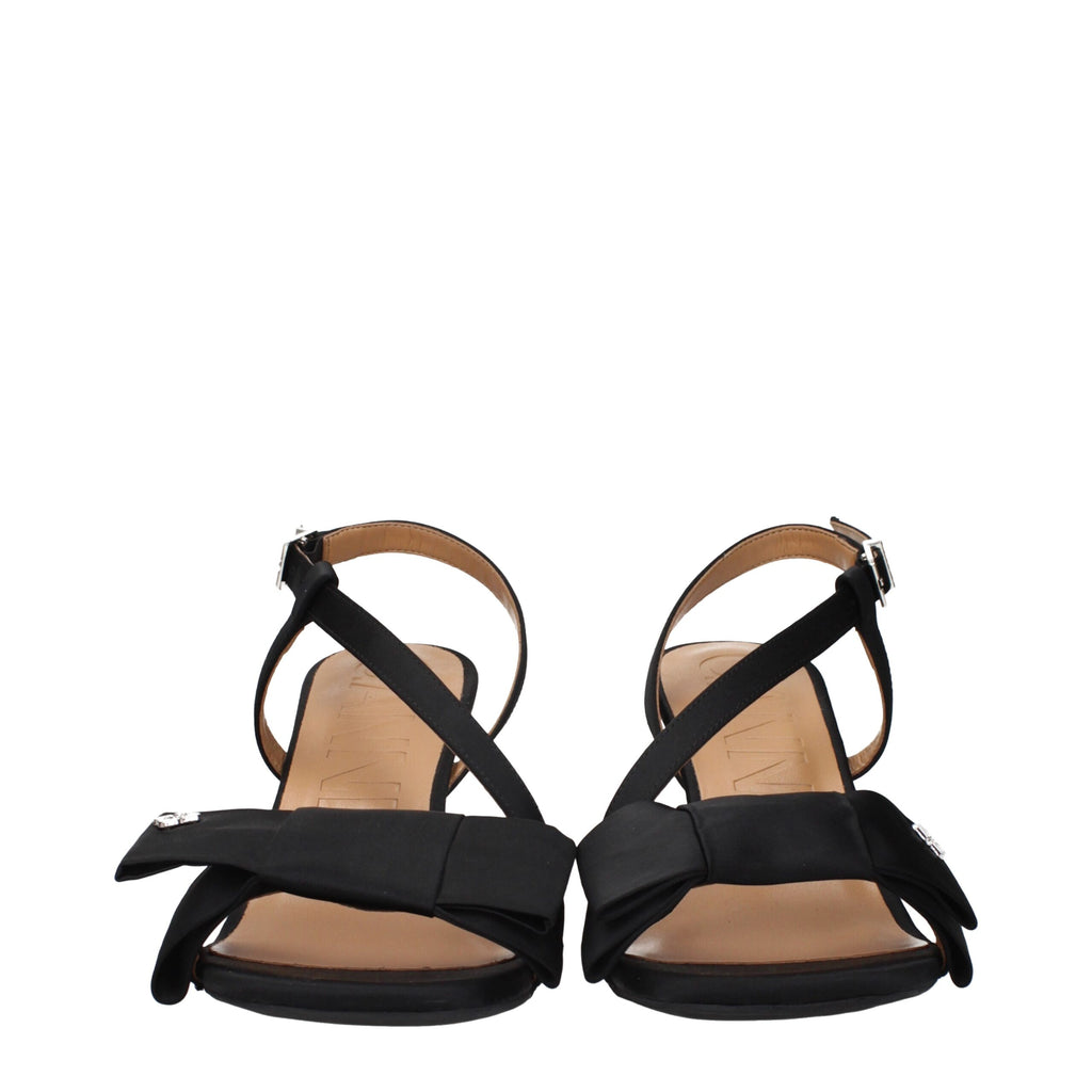 Ganni Schwarze Stoff-Stilettos mit Pfennigabsatz