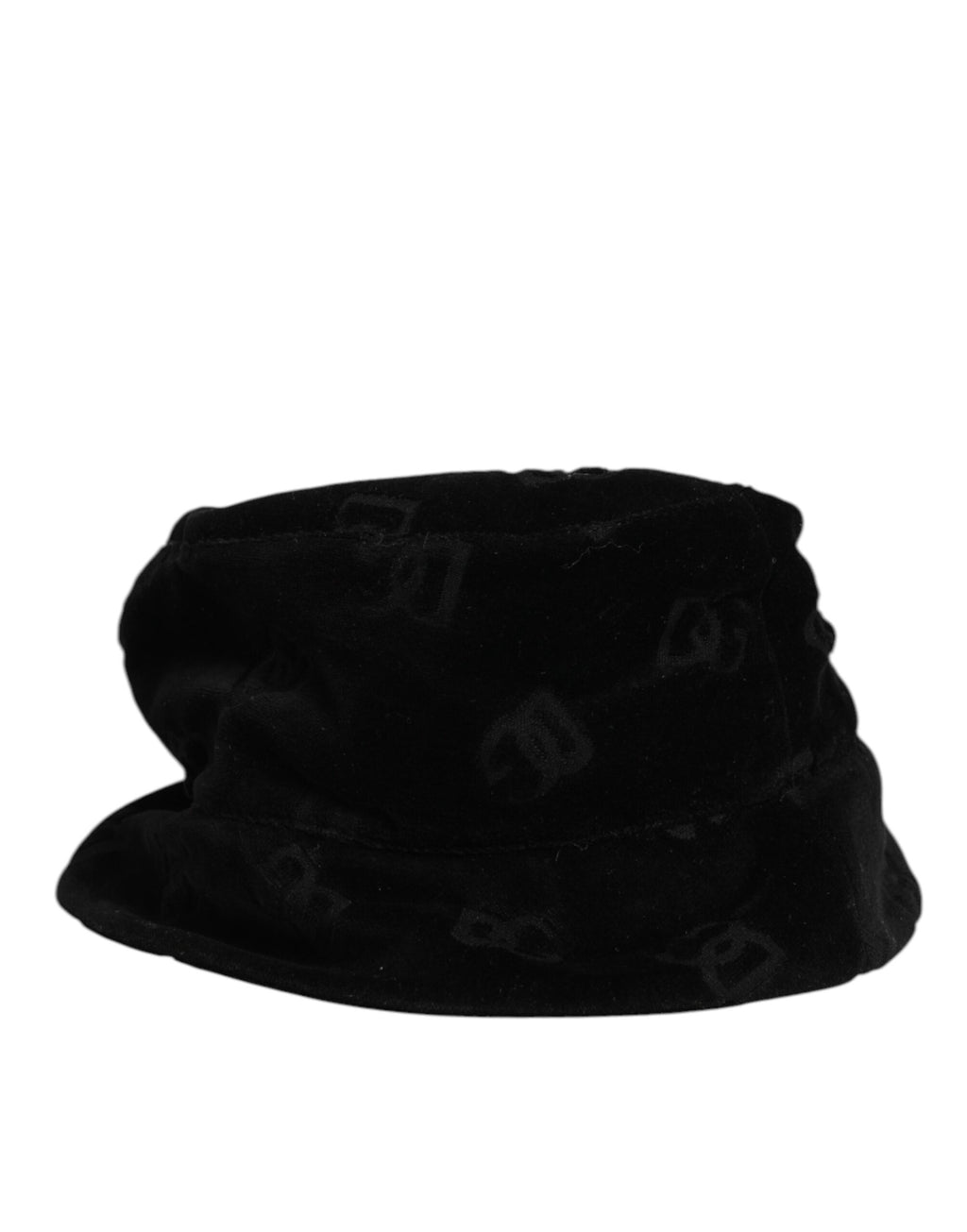 Dolce & Gabbana Schwarzer Cotton Suede Bucket Logo Capello Hut