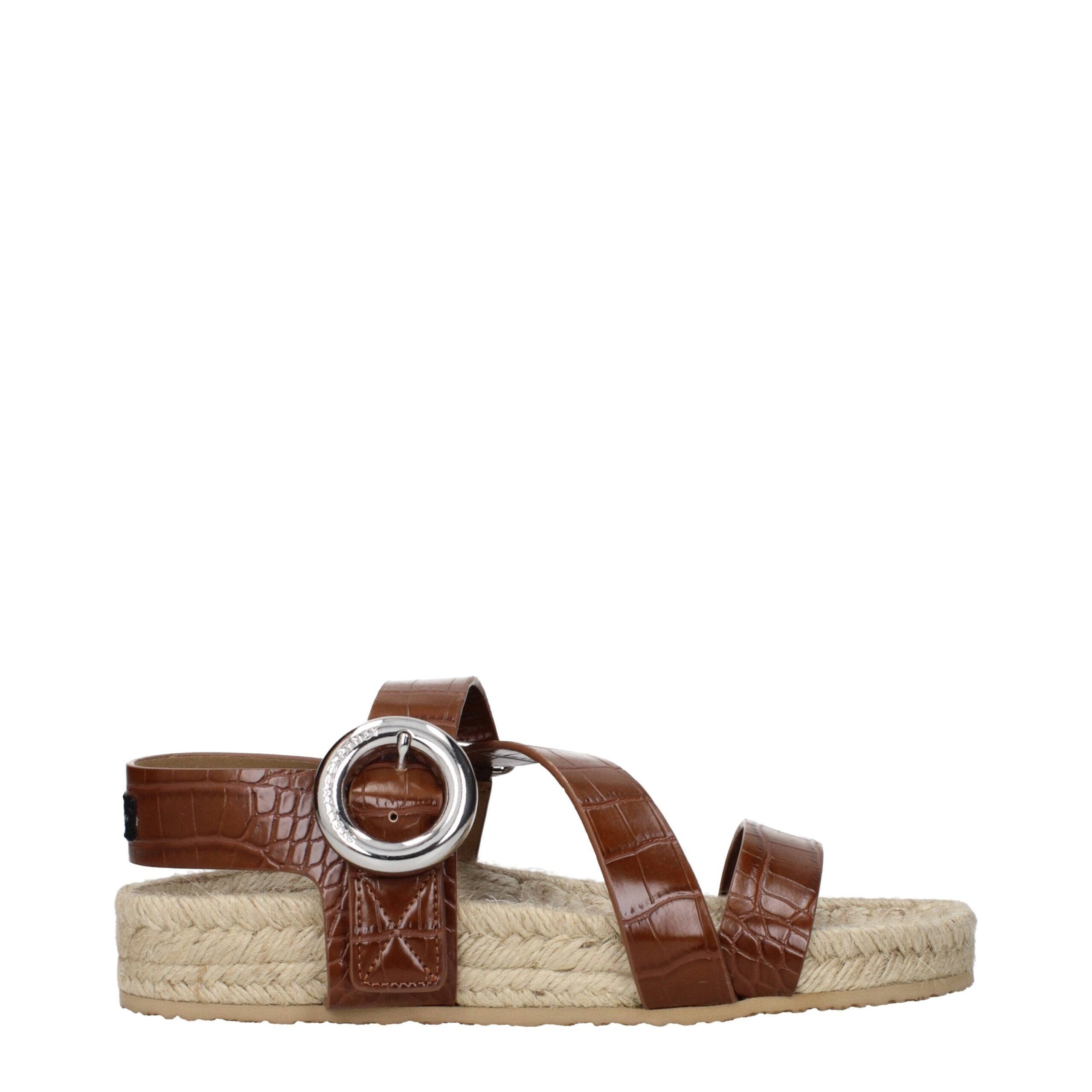 Stella McCartney Braune Leder-Sandalen