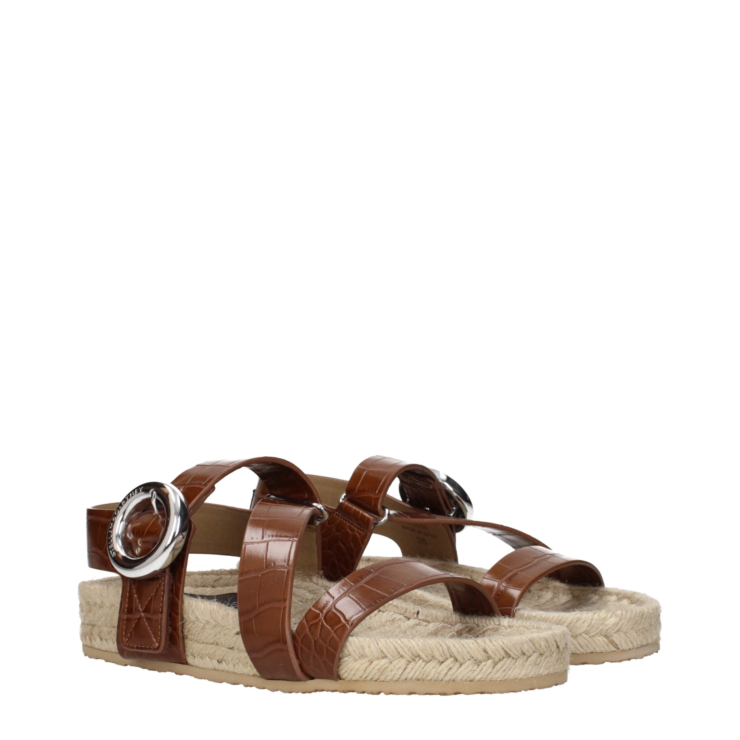 Stella McCartney Braune Leder-Sandalen