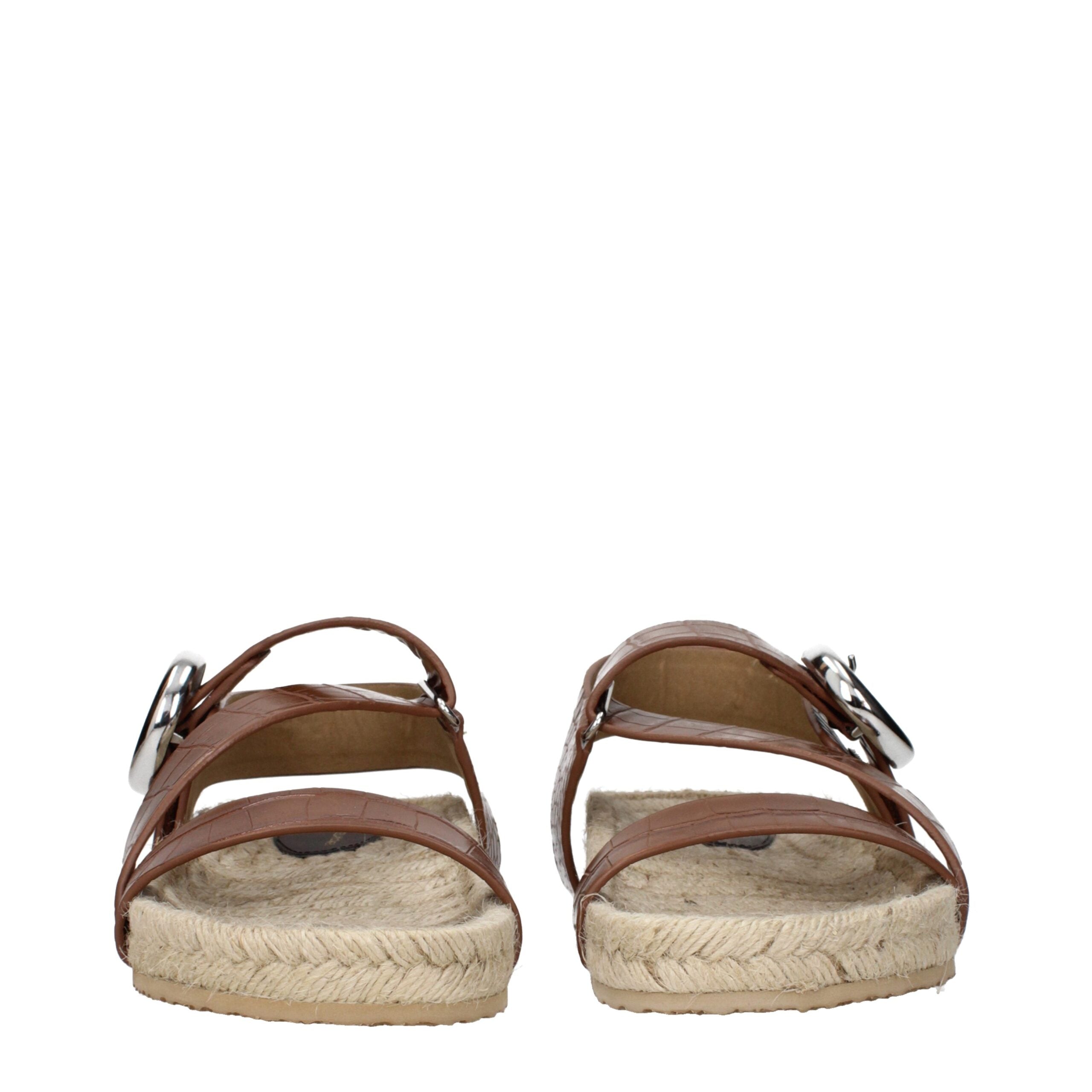 Stella McCartney Braune Leder-Sandalen