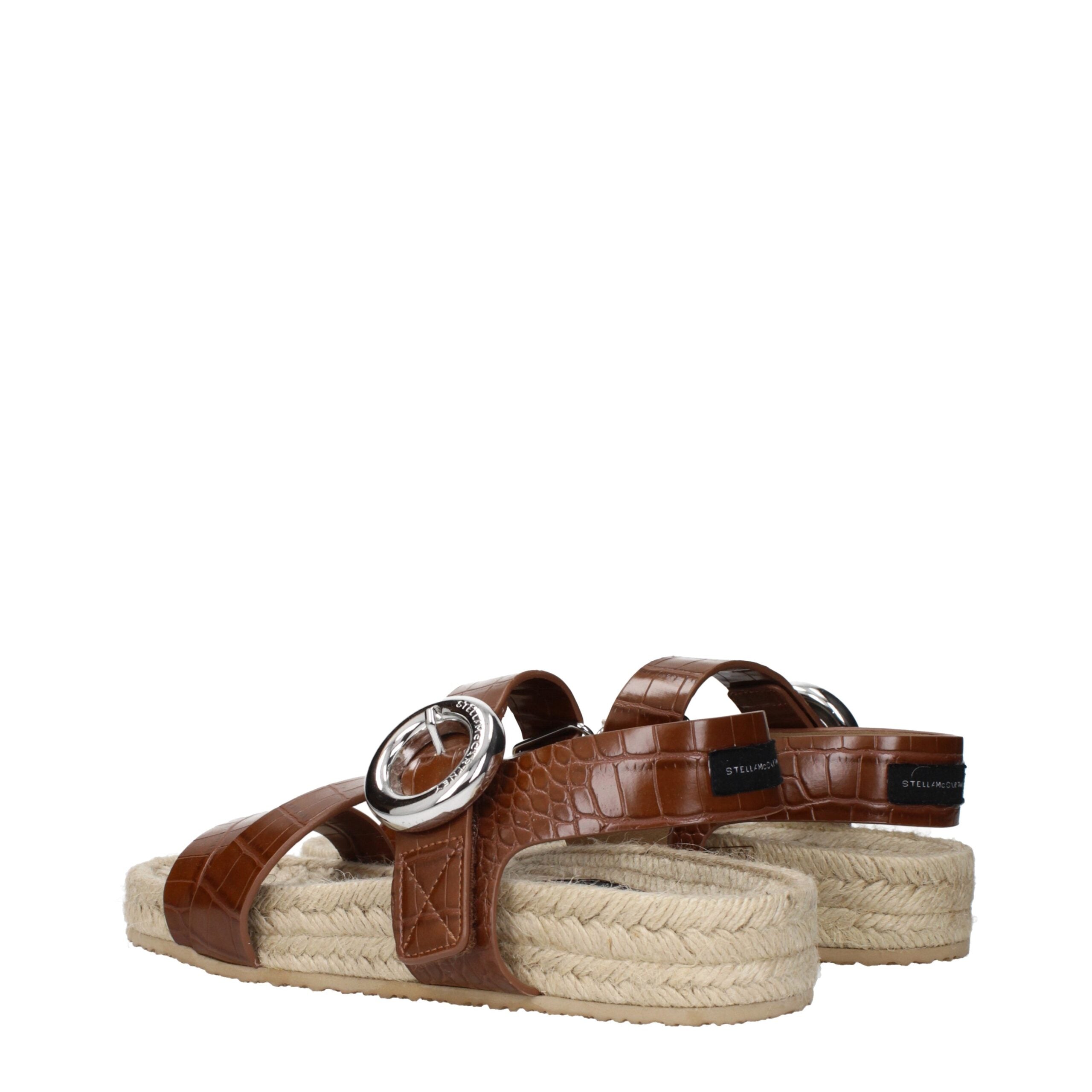 Stella McCartney Braune Leder-Sandalen