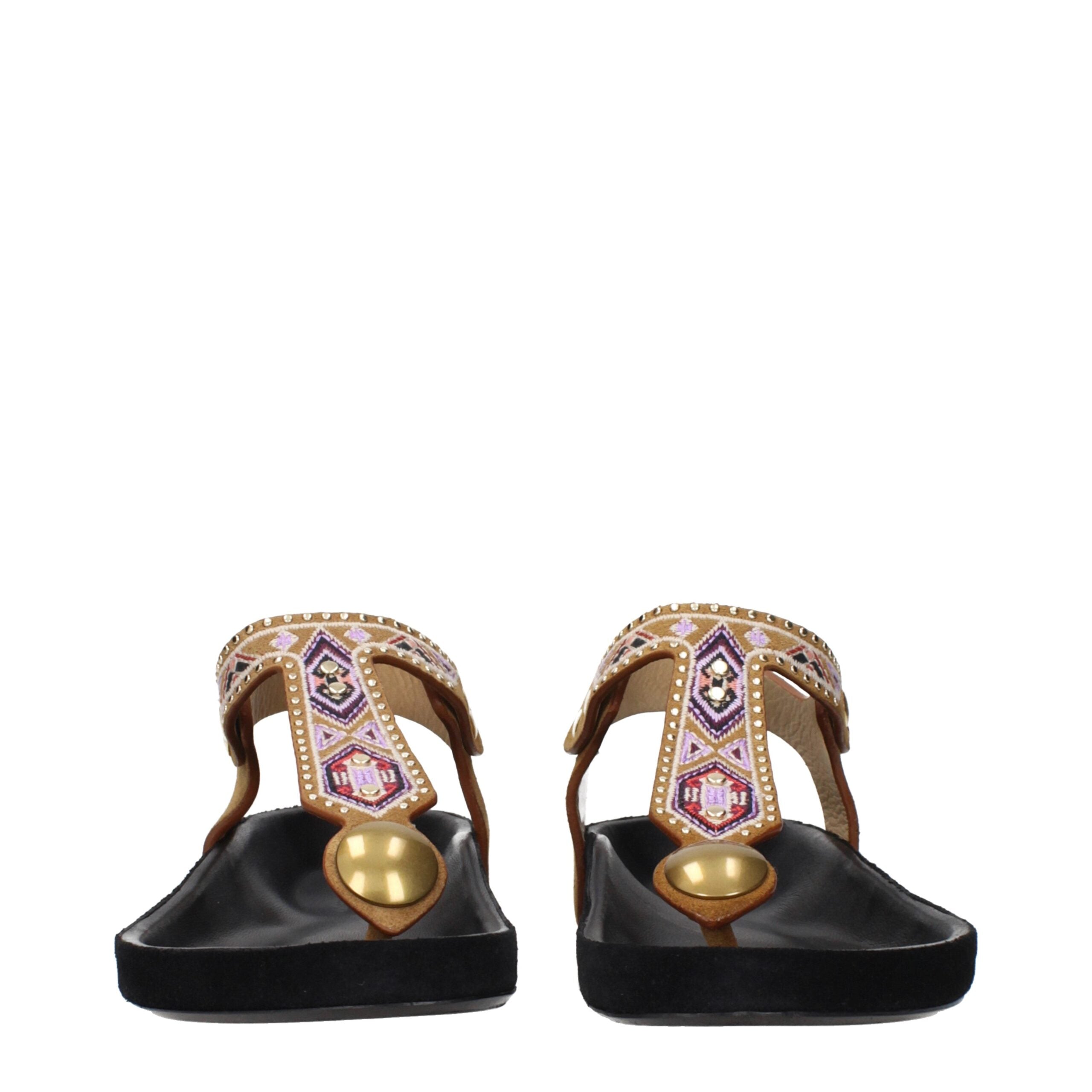 Isabel Marant Beigefarbene Flip-Flop-Sandalen aus Leder