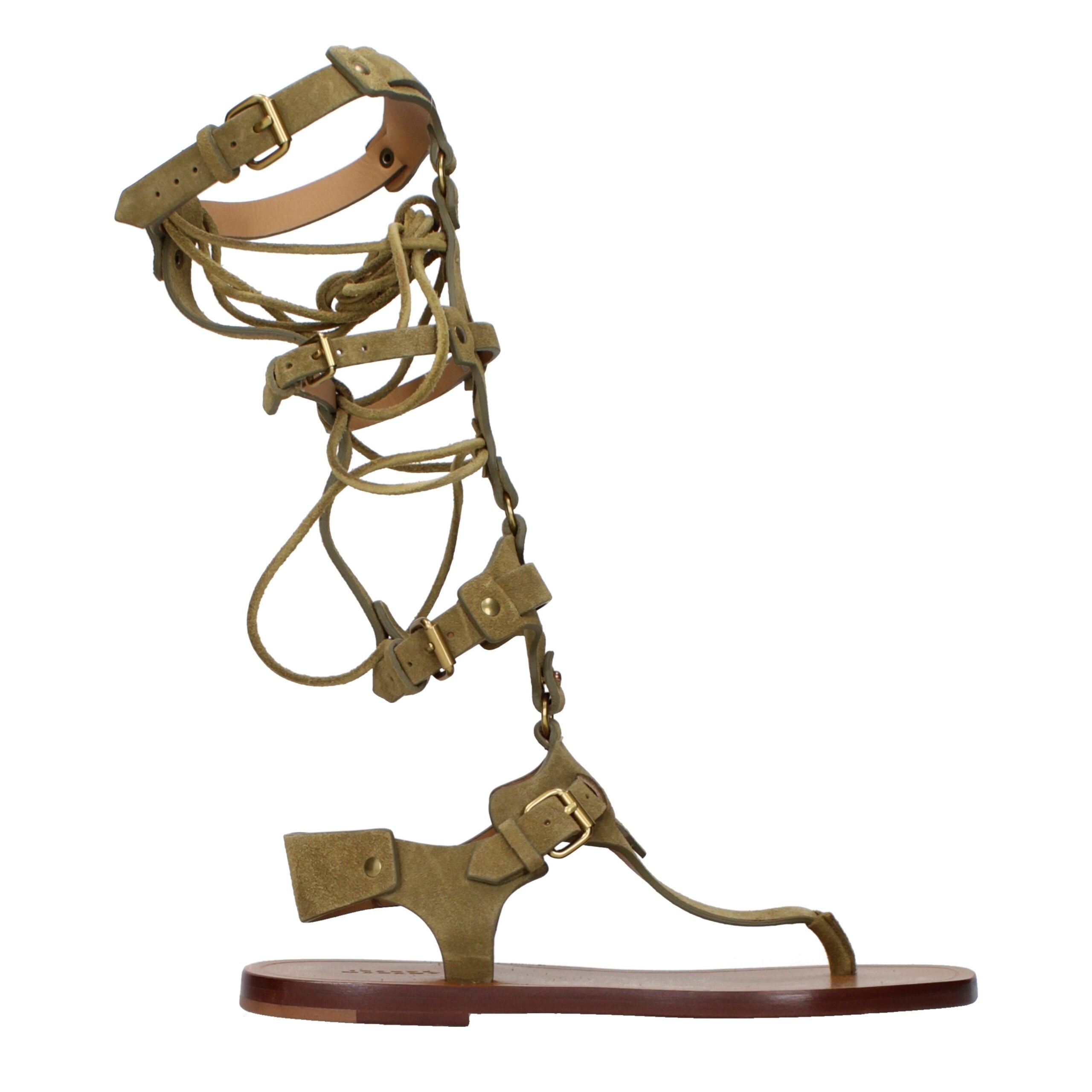 Isabel Marant Graue Flip-Flop-Sandalen aus Leder