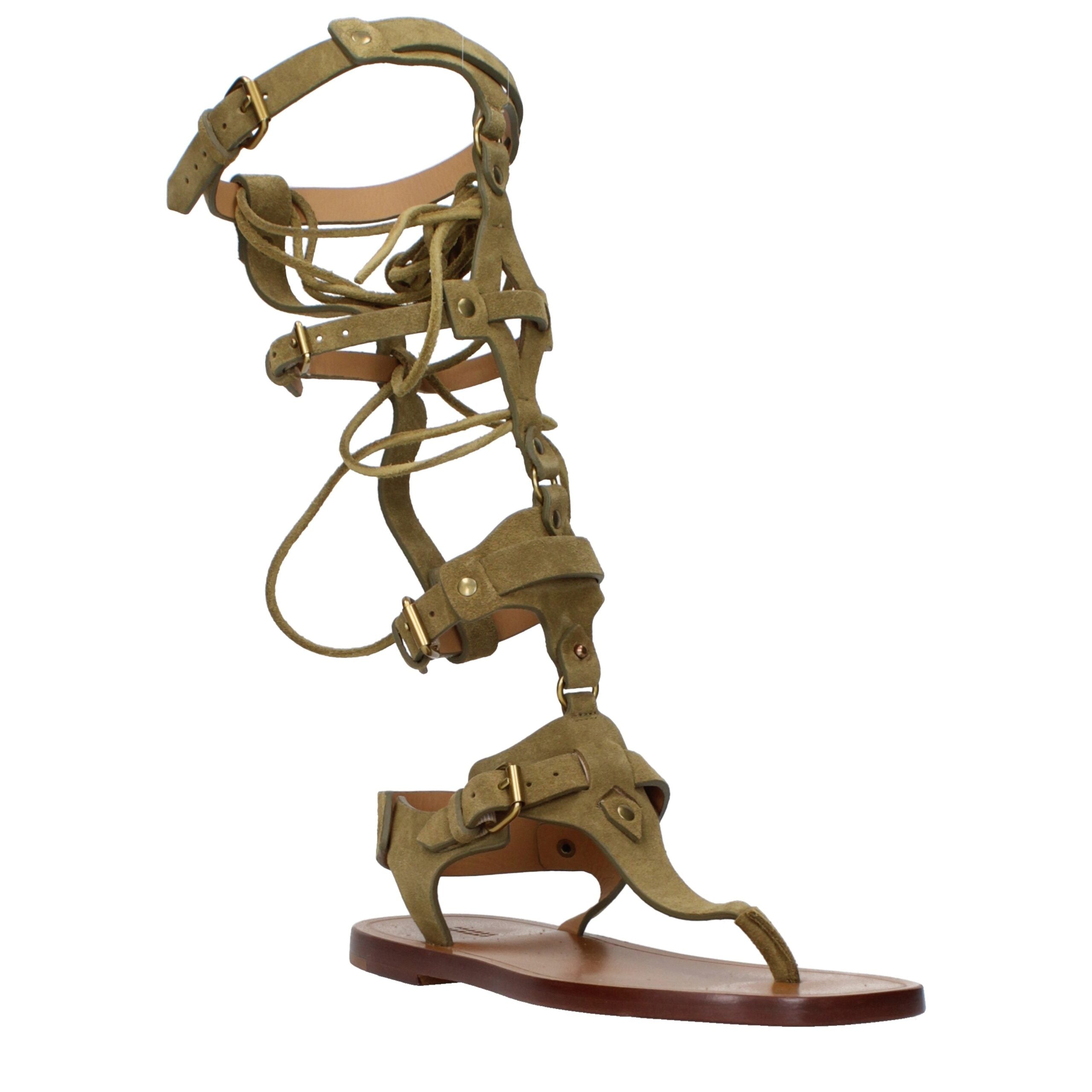 Isabel Marant Graue Flip-Flop-Sandalen aus Leder